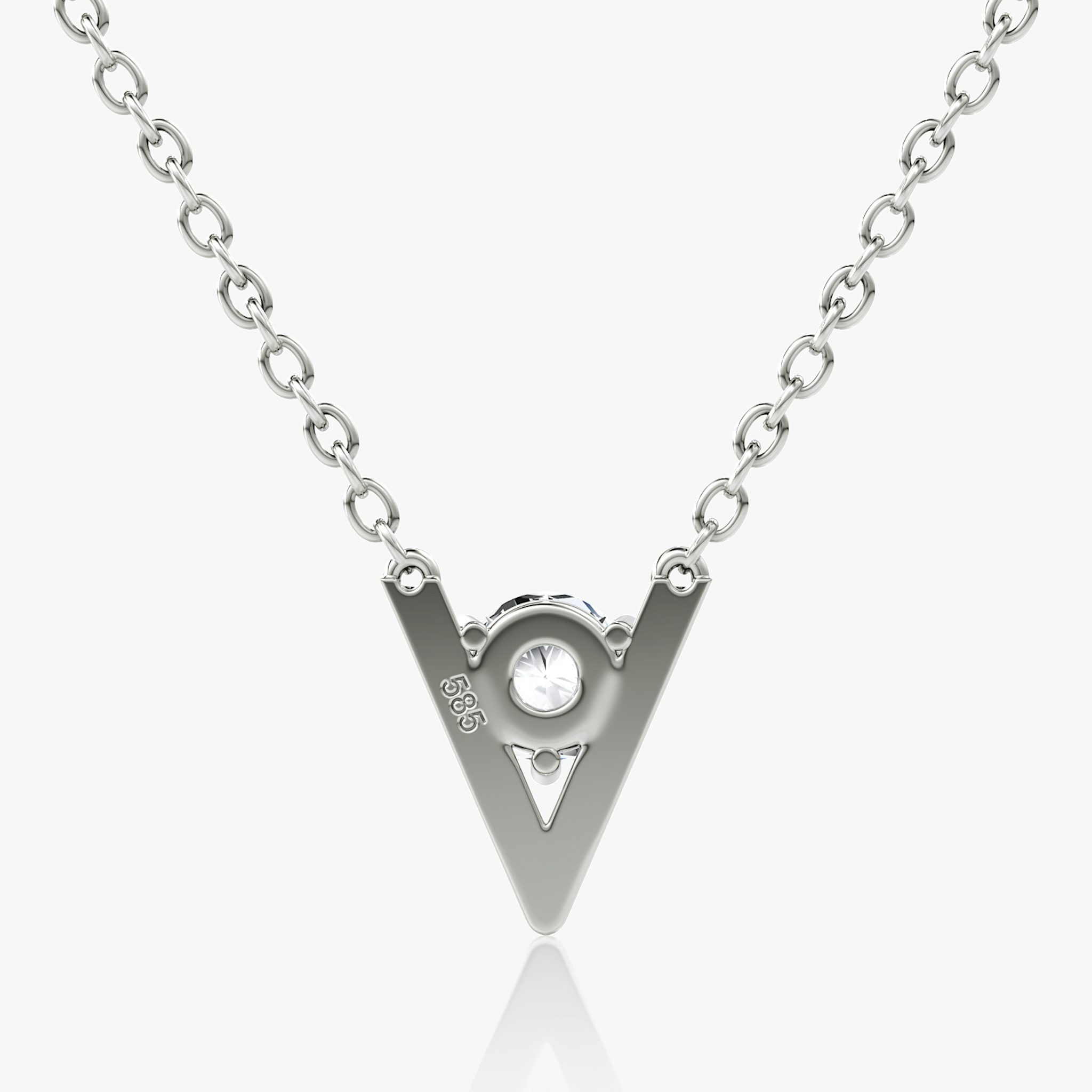 VRAI V Solitaire Necklace | Round Brilliant | 14k | White Gold | caratWeight: 0.25ct