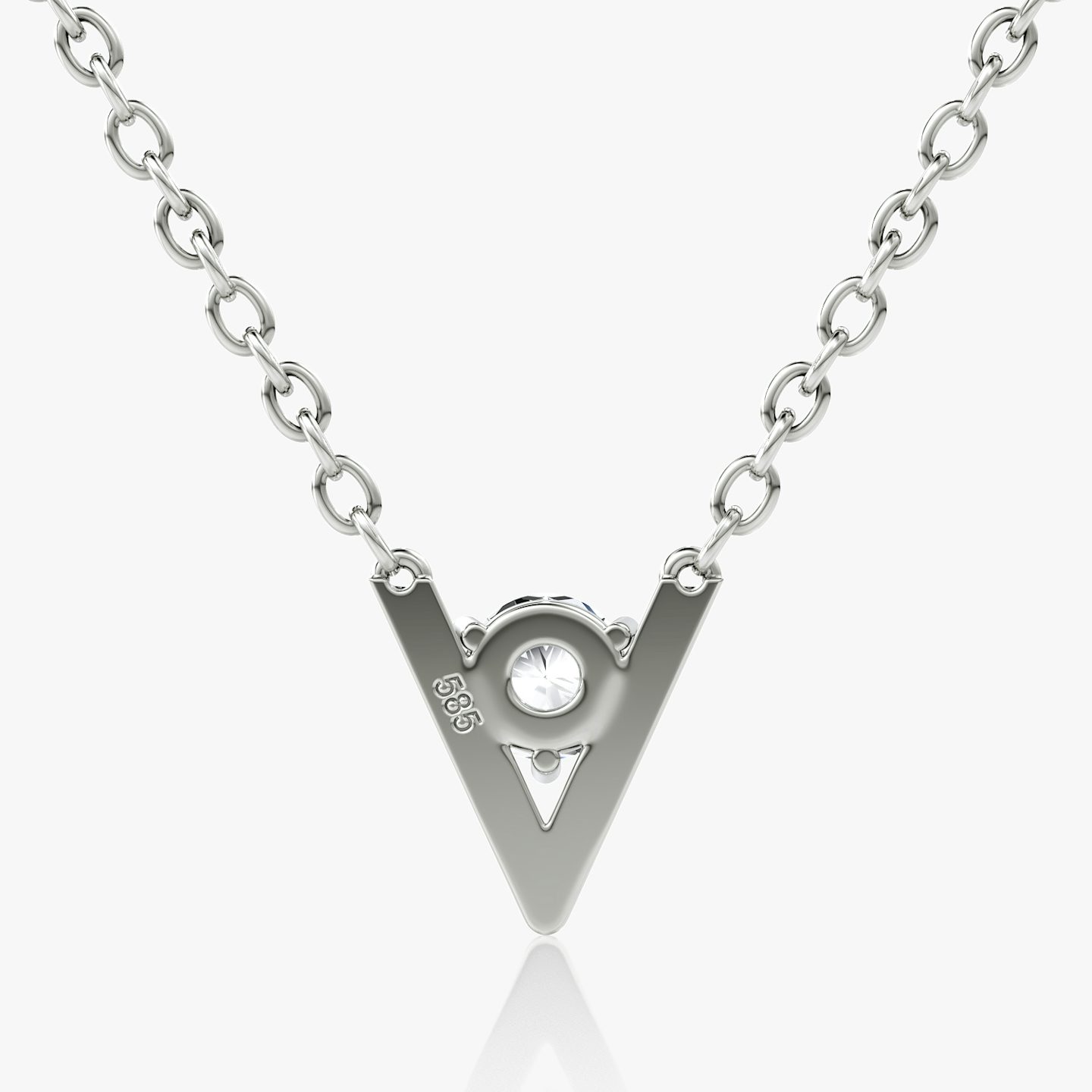 Collar VRAI V Solitario | Brillante | 14k | Oro blanco | caratWeight: 0.10ct
