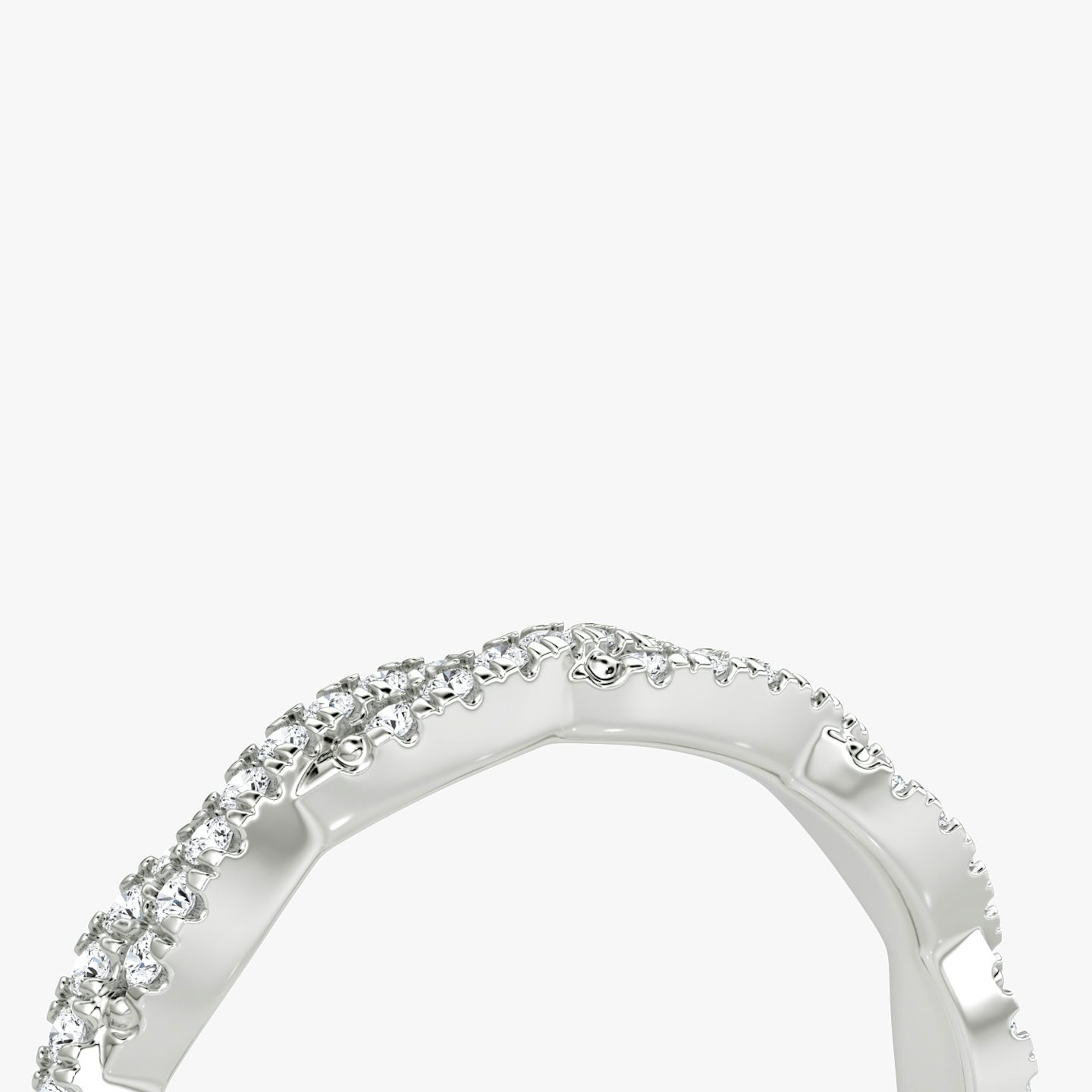Alianza Twisted | Platino | bandAccent: Double pavé twisted