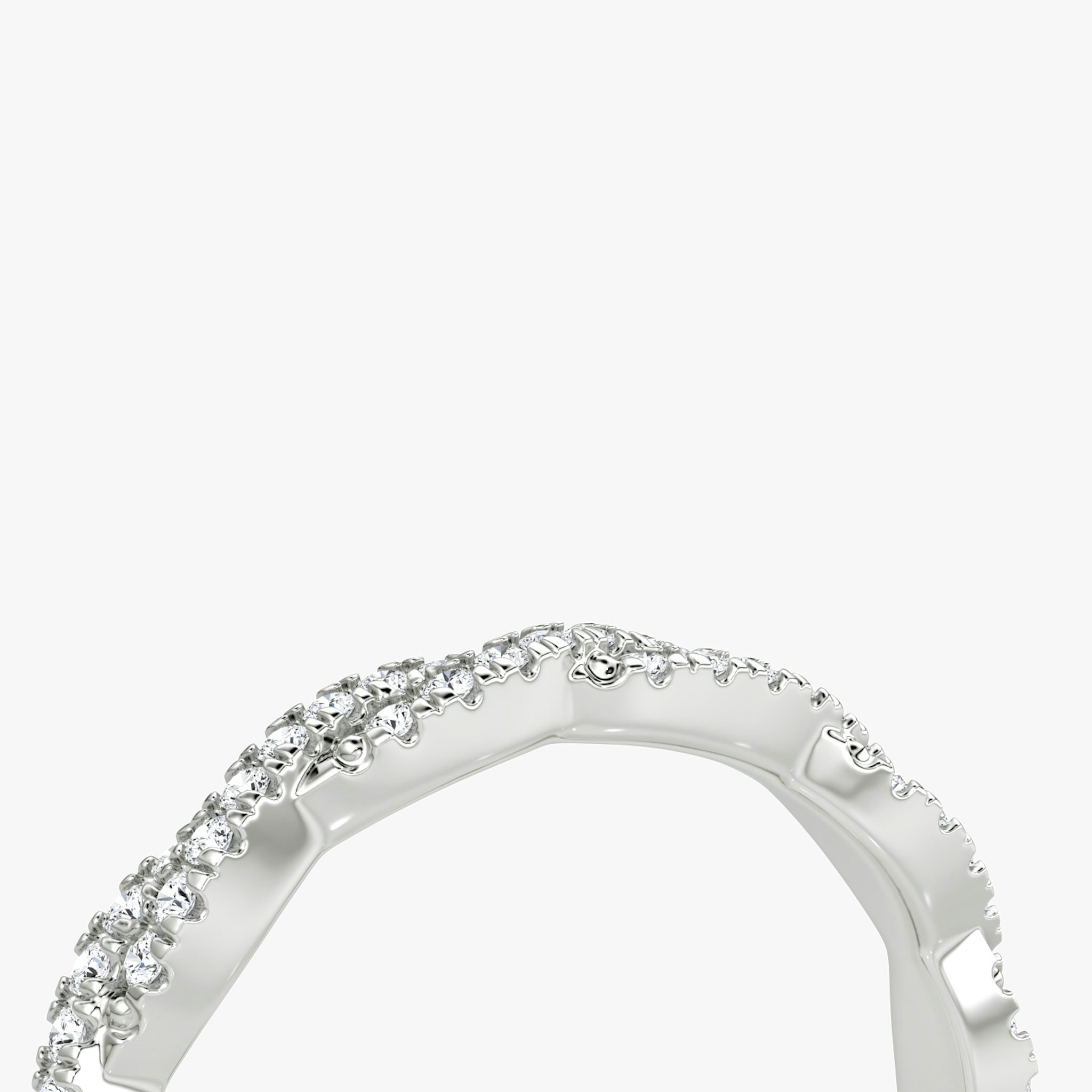 The Twisted Band | 18k | White Gold | bandAccent: Double pavé