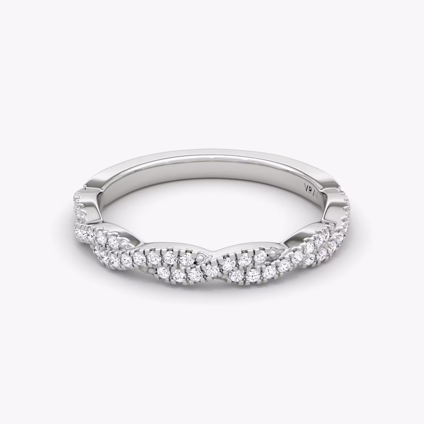 Alianza Twisted | Platino | bandAccent: Double pavé twisted