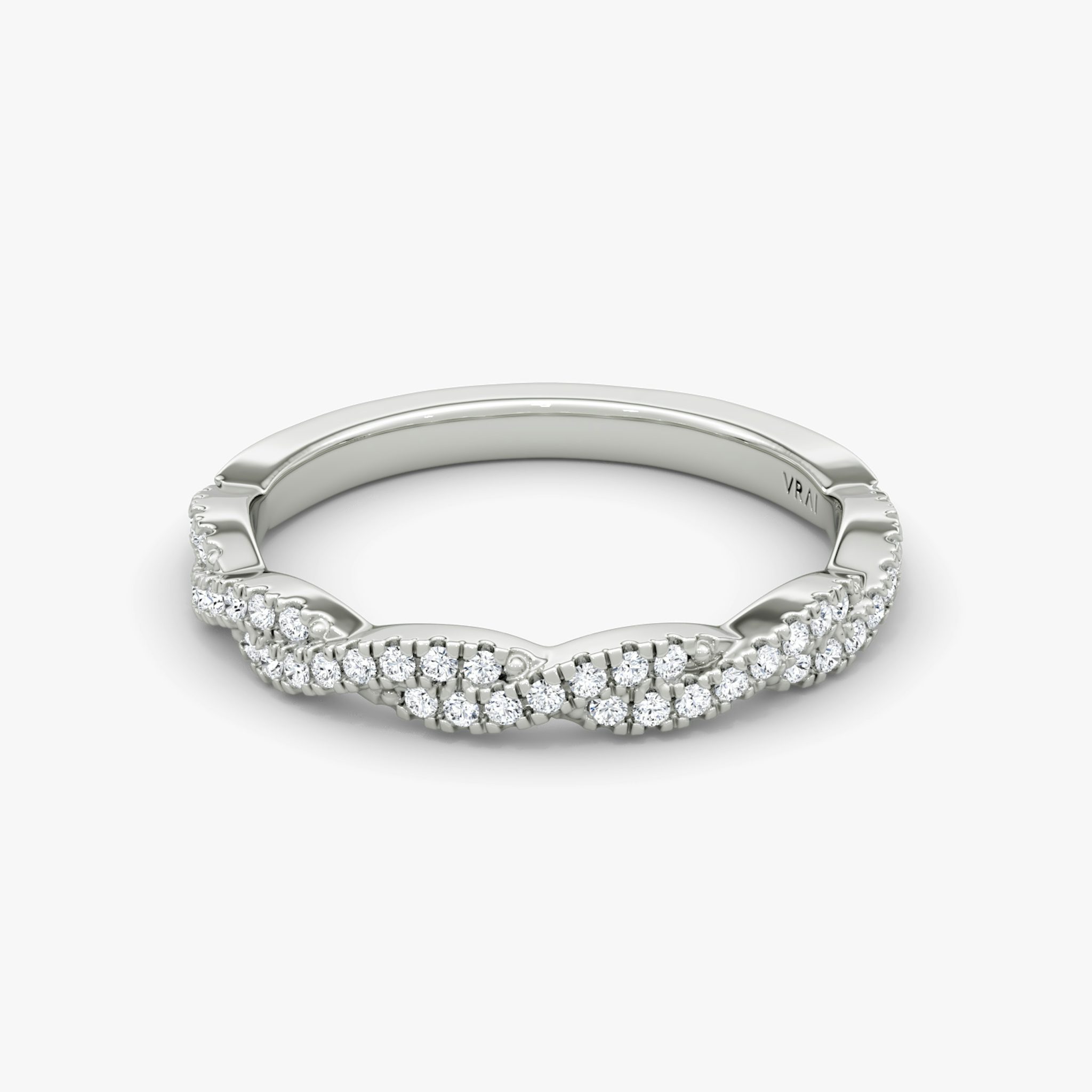 The Twisted Band | 18k | White Gold | bandAccent: Double pavé