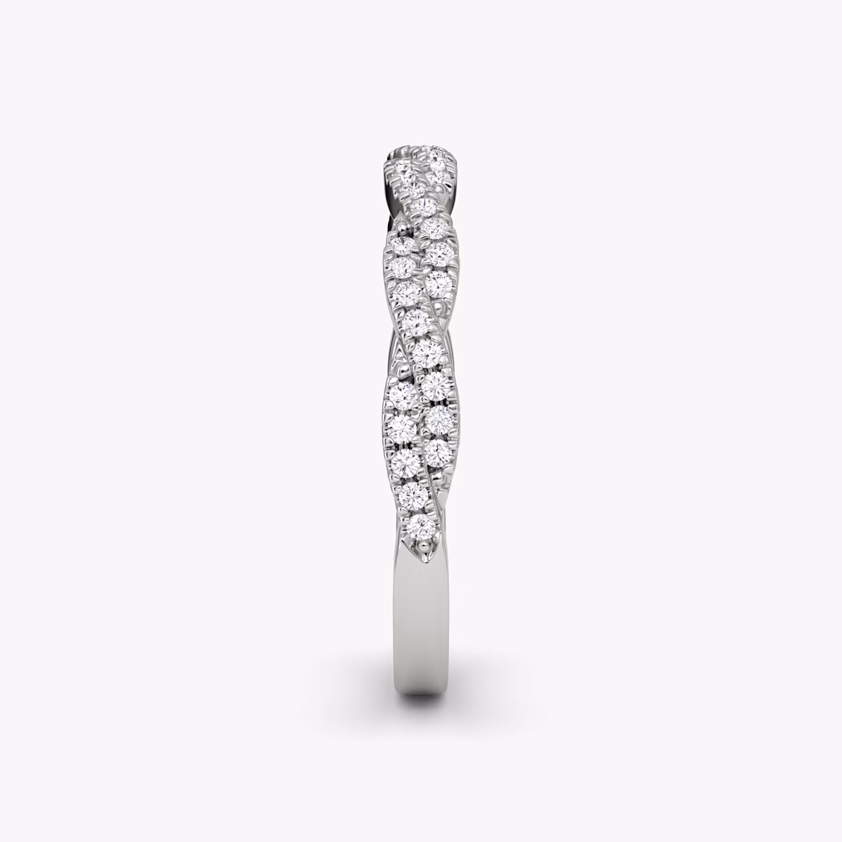 The Twisted Band | 18k | White Gold | bandAccent: Double pavé