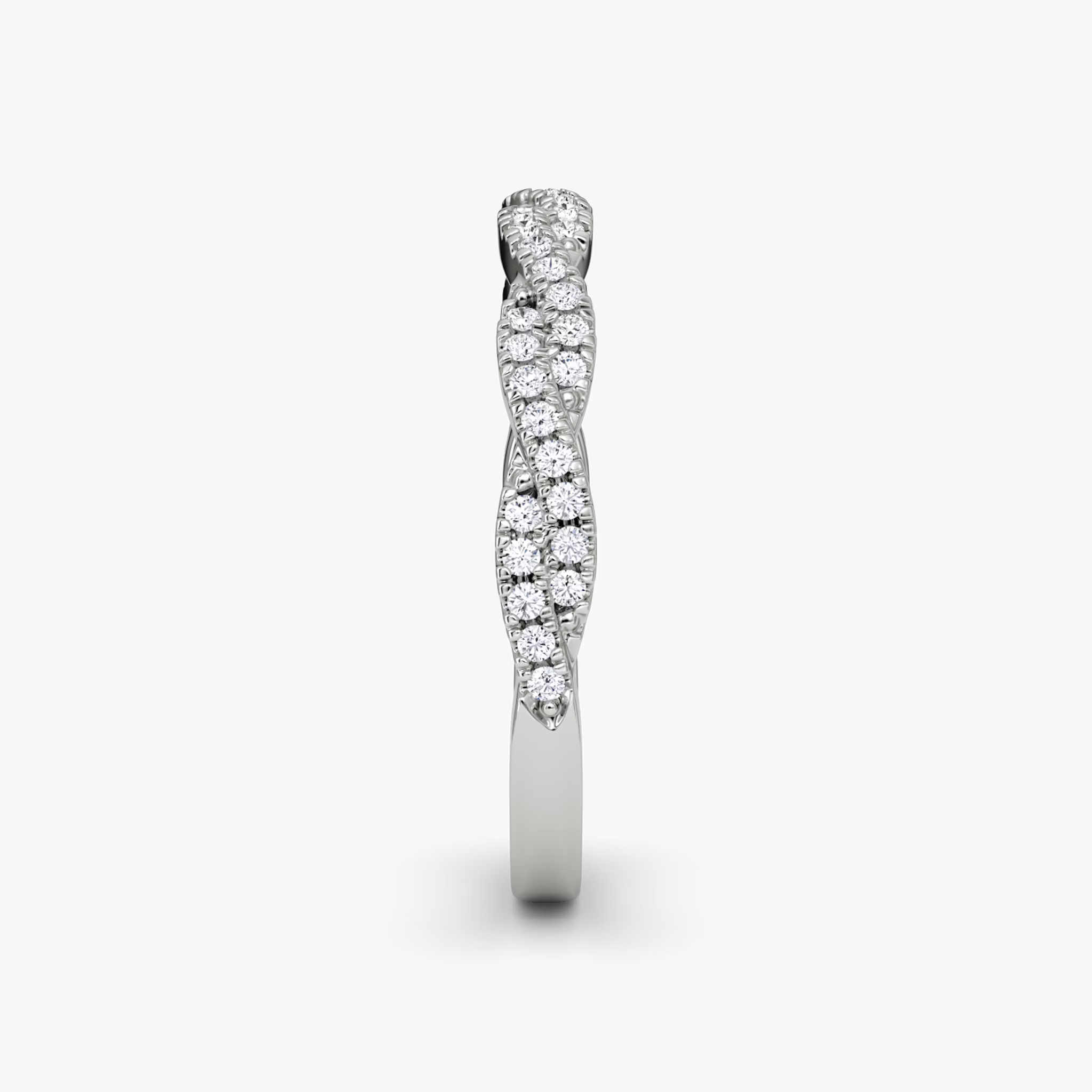 The Twisted Band | 18k | White Gold | bandAccent: Double pavé