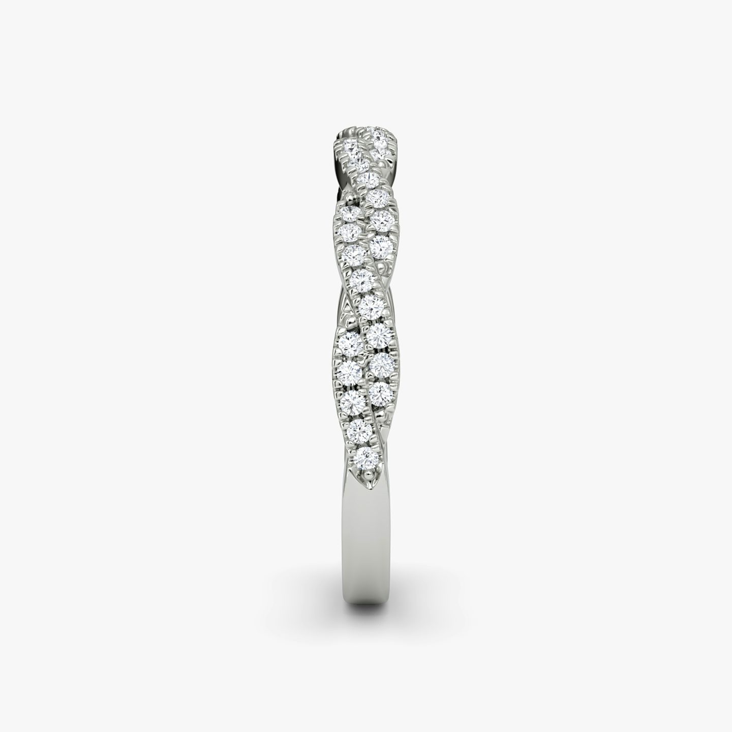 Alianza Twisted | Platino | bandAccent: Double pavé twisted