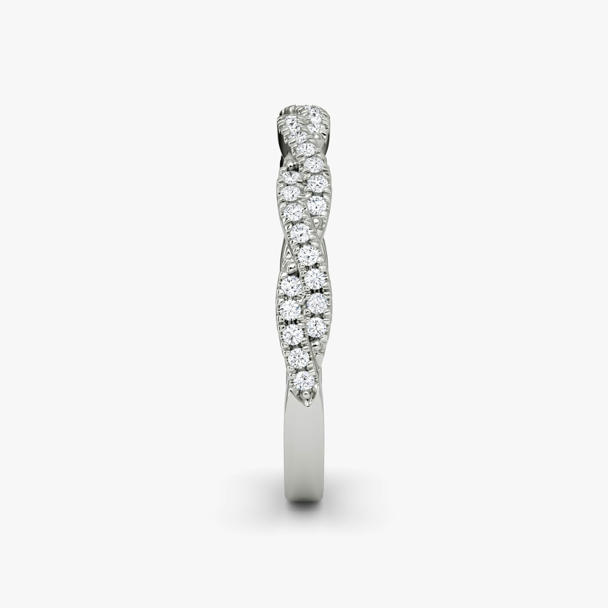 The Twisted Band | 18k | White Gold | bandAccent: Double pavé