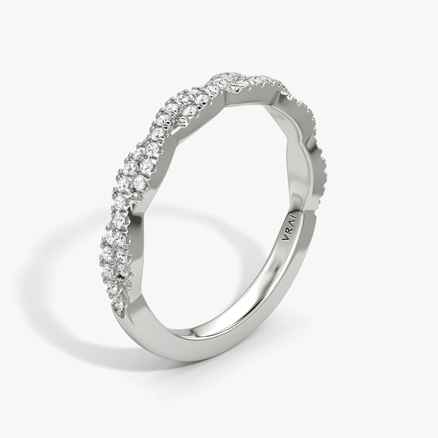 Alianza Twisted | Platino | bandAccent: Double pavé twisted