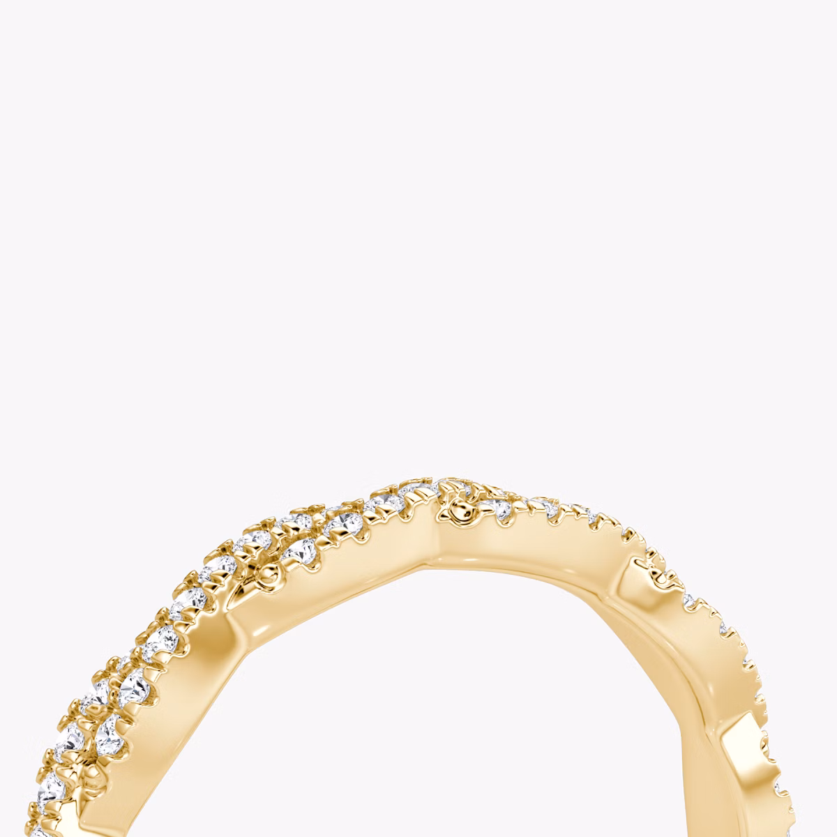 Alianza Twisted | 18k | Oro amarillo | bandAccent: Double pavé twisted