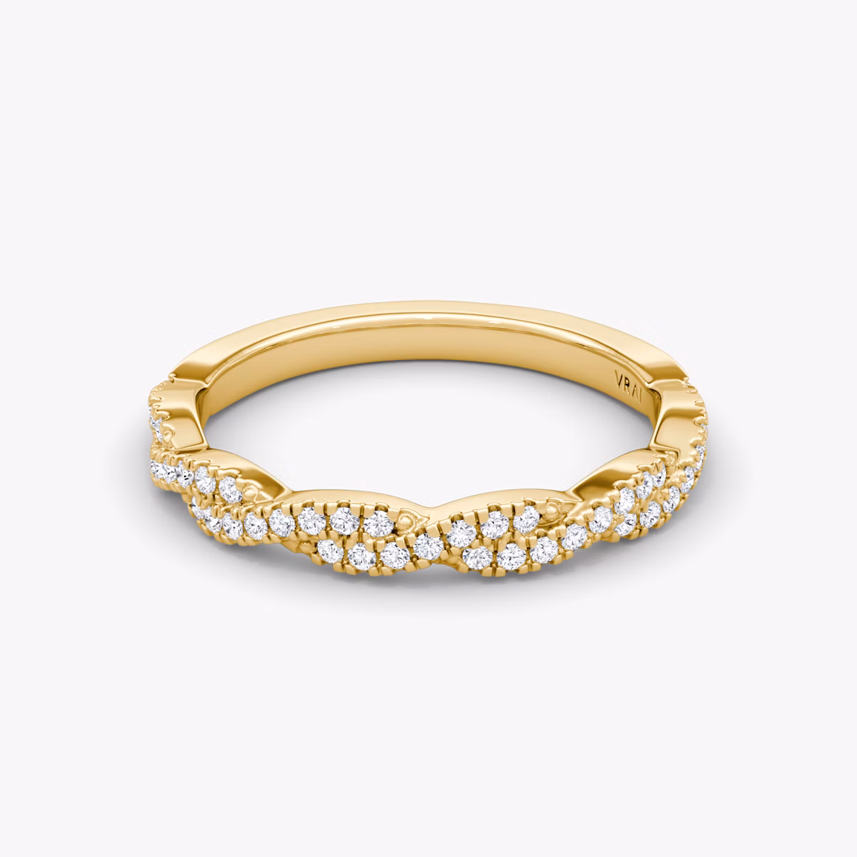 Alianza Twisted | 18k | Oro amarillo | bandAccent: Double pavé twisted