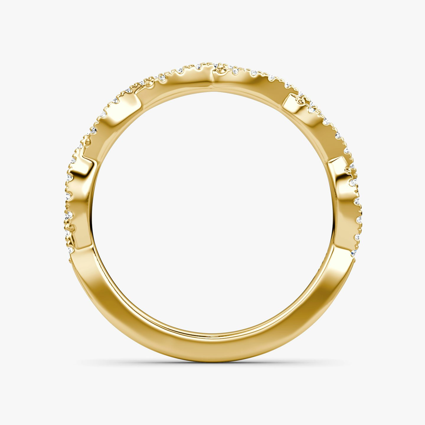 Alianza Twisted | 18k | Oro amarillo | bandAccent: Double pavé twisted
