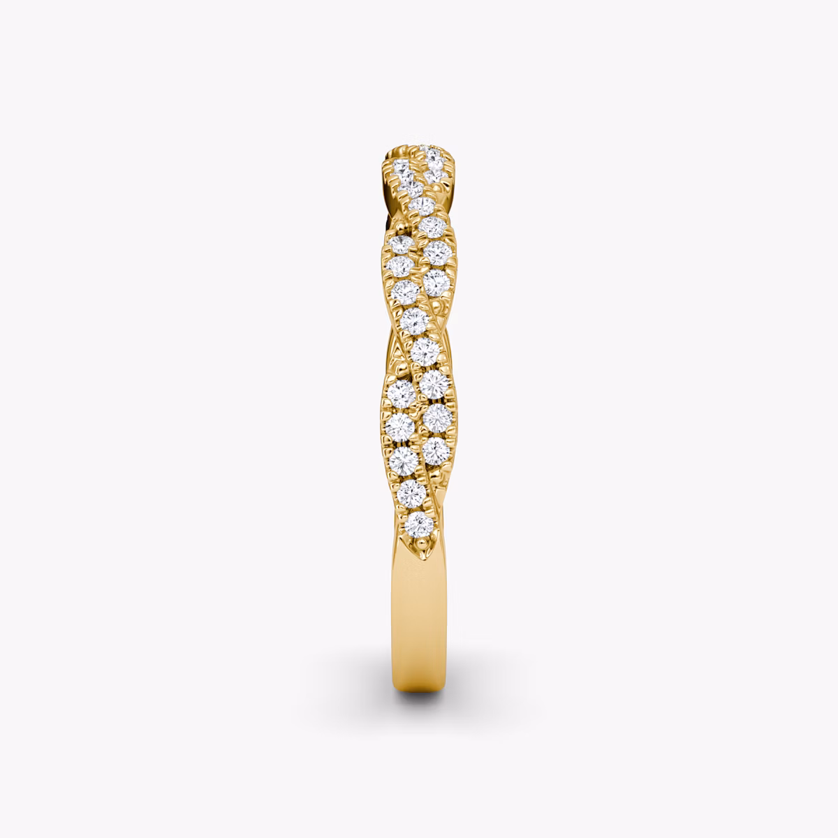 Alianza Twisted | 18k | Oro amarillo | bandAccent: Double pavé twisted