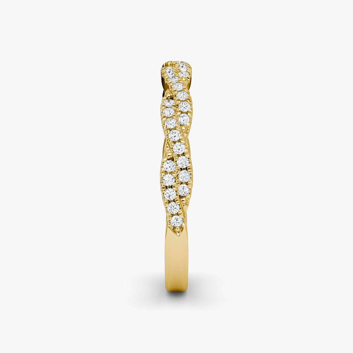 Alianza Twisted | 18k | Oro amarillo | bandAccent: Double pavé twisted