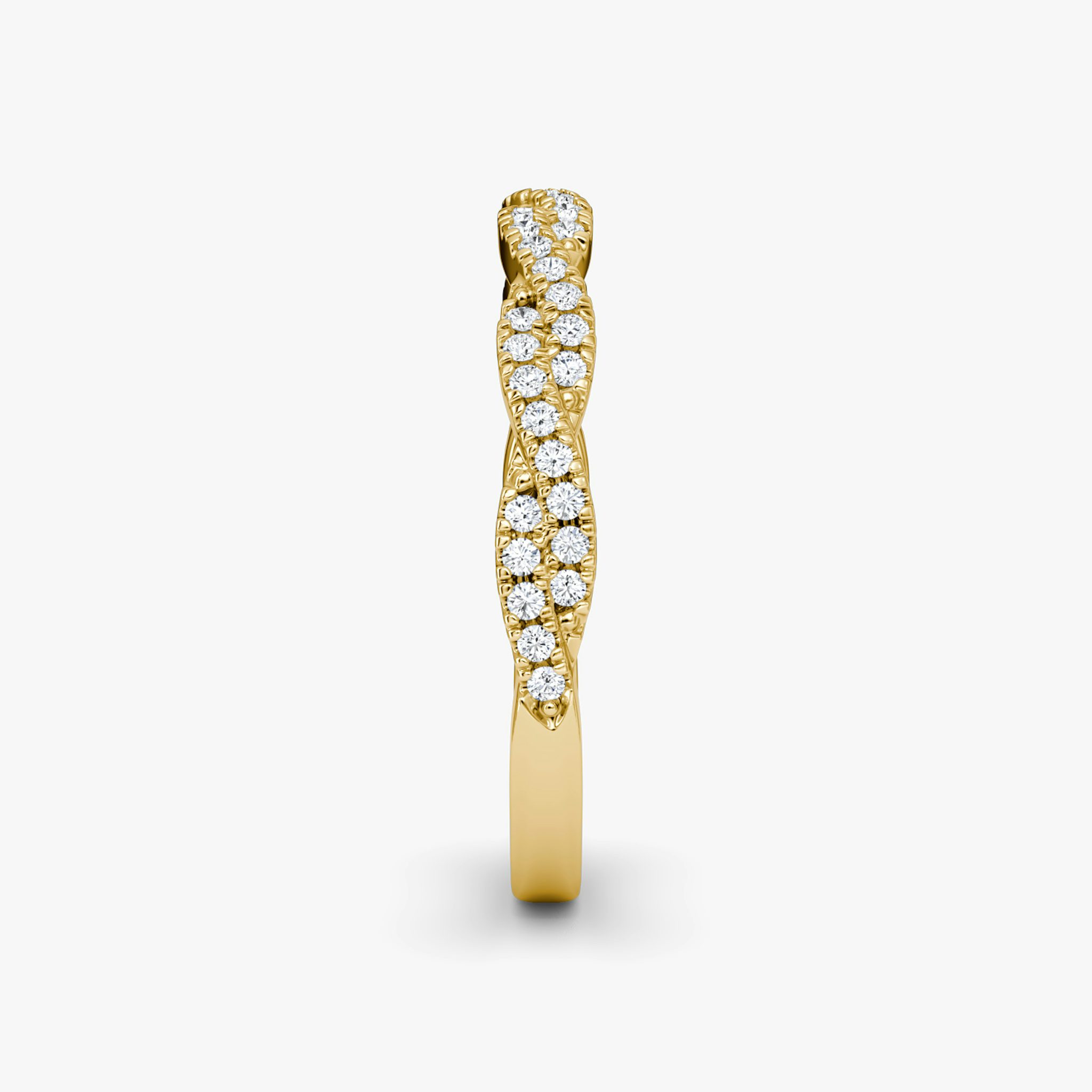 Twisted Ehering | 18k | Gelbgold | bandAccent: Mit doppeltem Pavé-Besatz