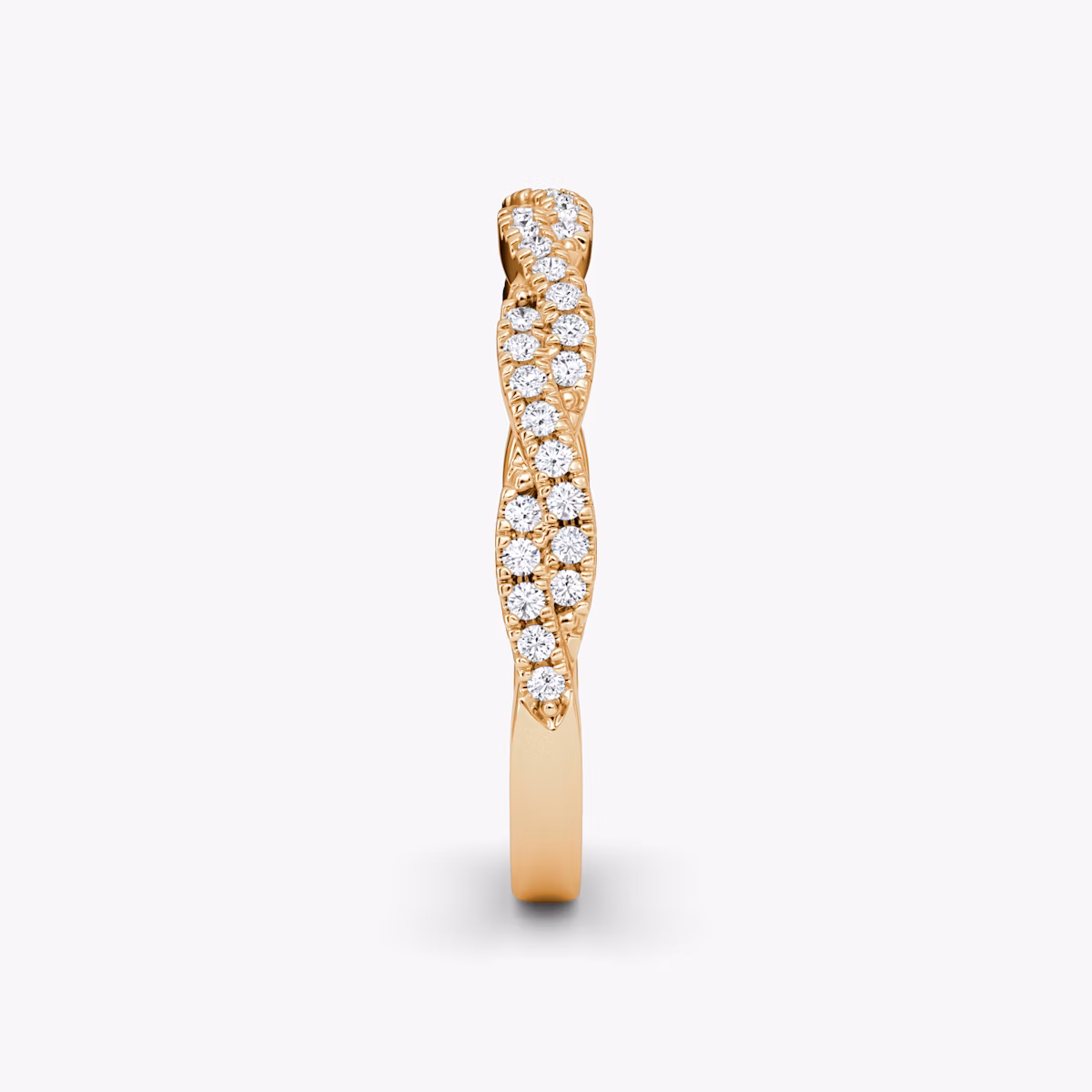The Twisted Band | 14k | Rose Gold | bandAccent: Double pavé
