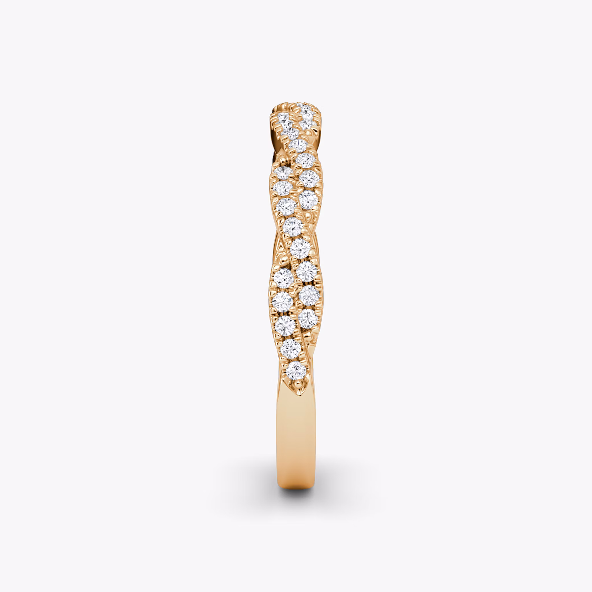 The Twisted Band | 14k | Rose Gold | bandAccent: Double pavé