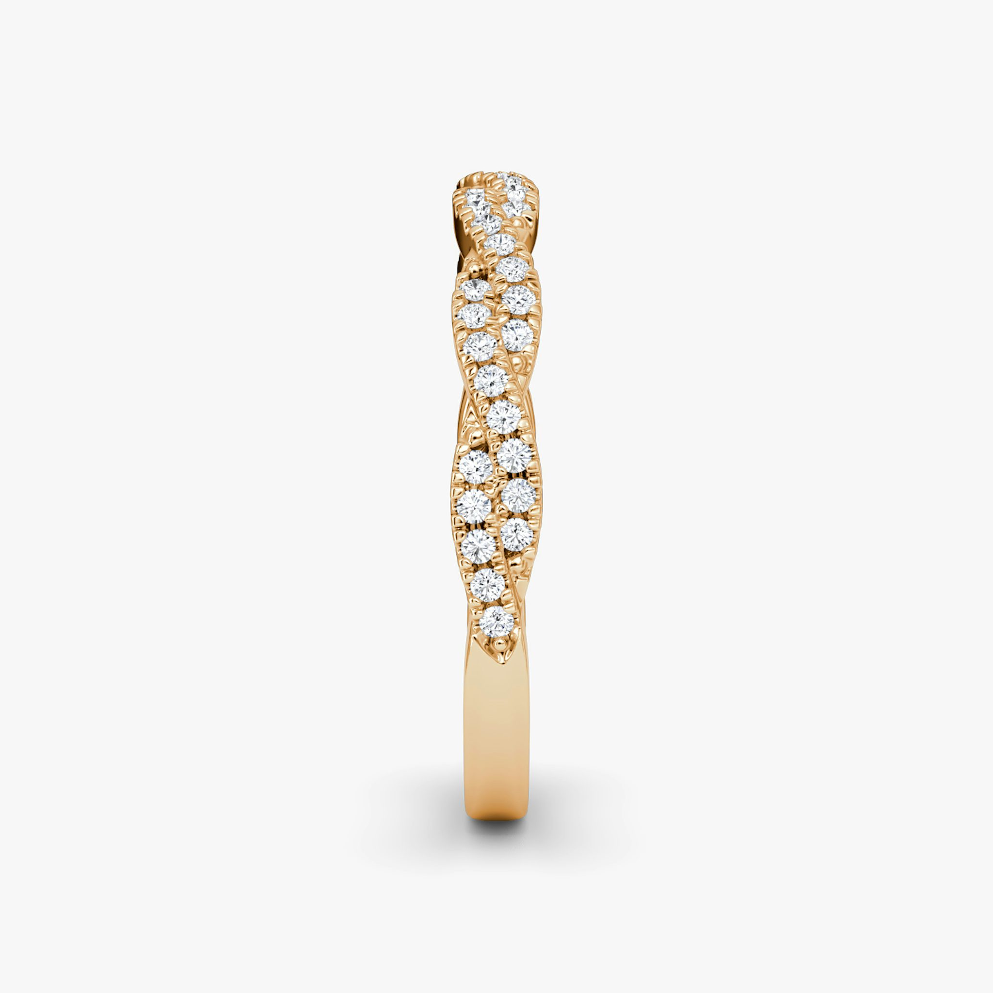 The Twisted Band | 14k | Rose Gold | bandAccent: Double pavé