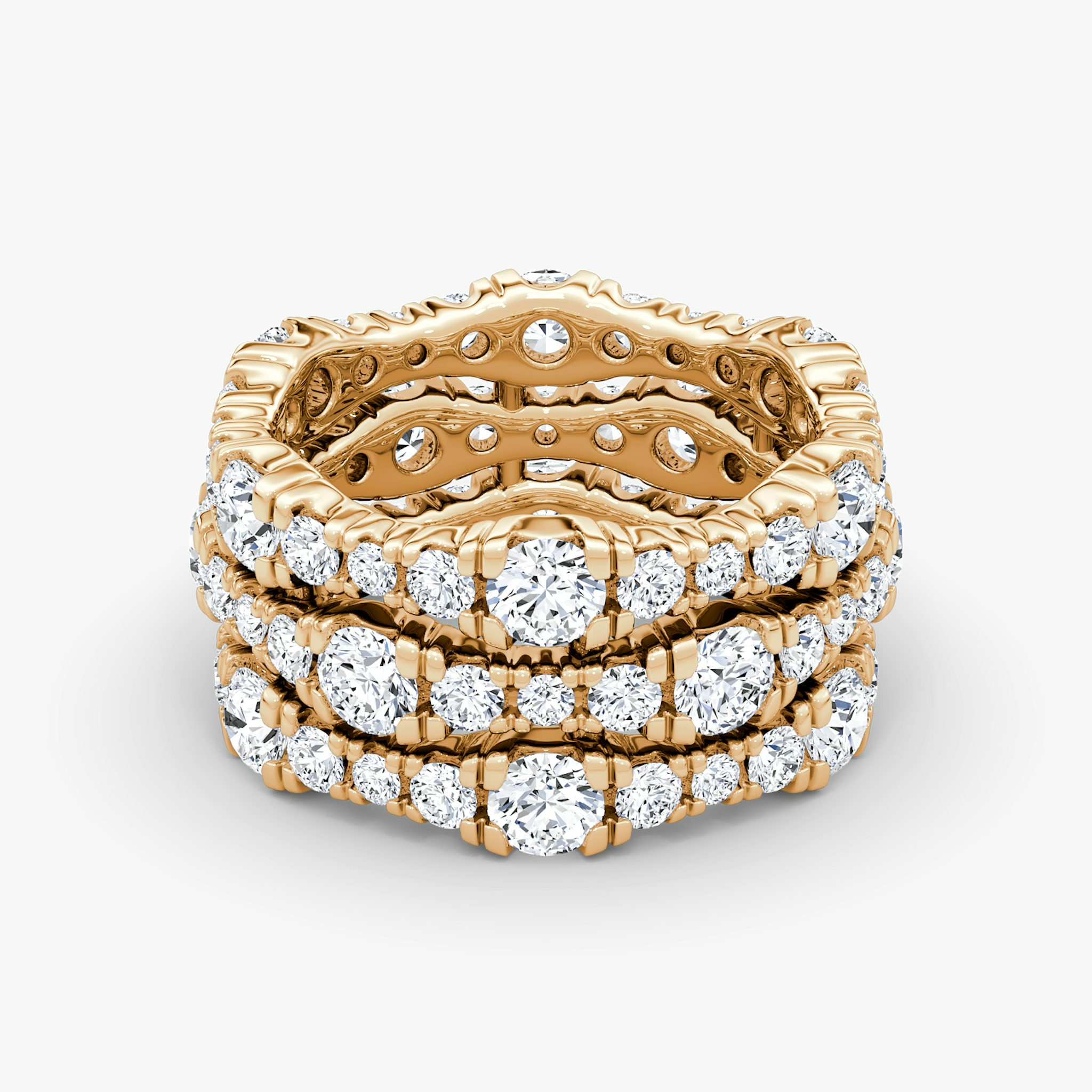 Multi Row Pavé Ring | Round Brilliant | 14k | Rose Gold | diamondCount: 3