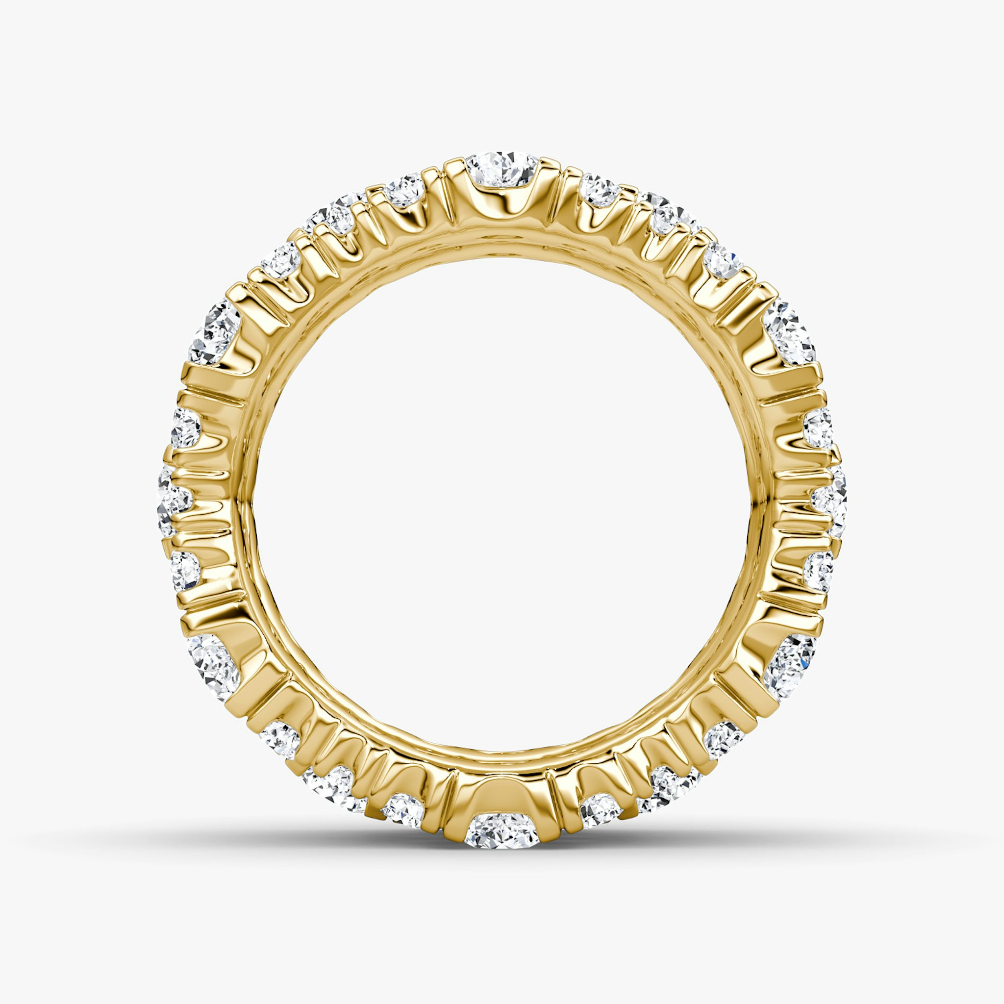 Multi Row Pavé Ring | Round Brilliant | 14k | Yellow Gold | diamondCount: 3