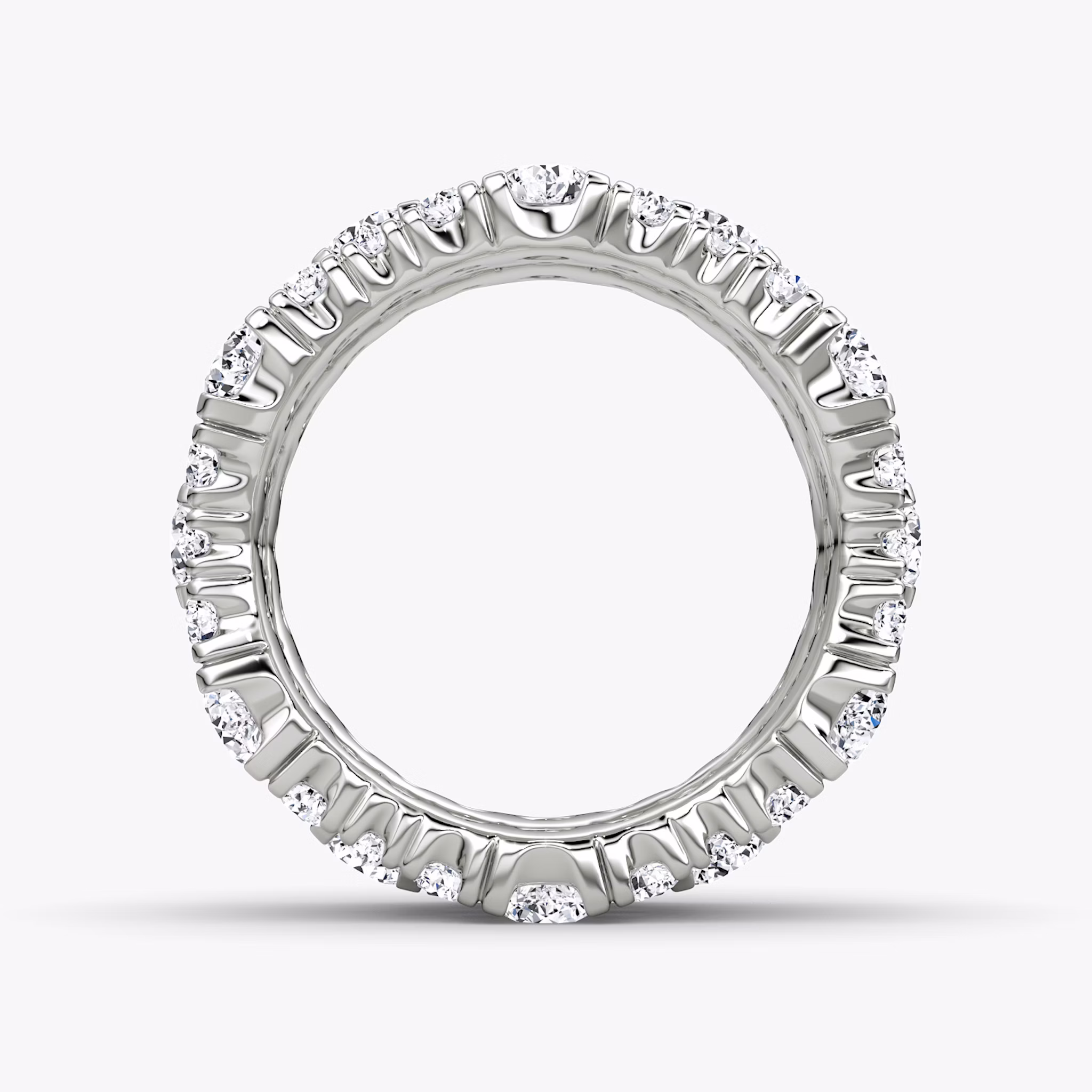 Multi Row Pavé Ring | Round Brilliant | 14k | White Gold | diamondCount: 3
