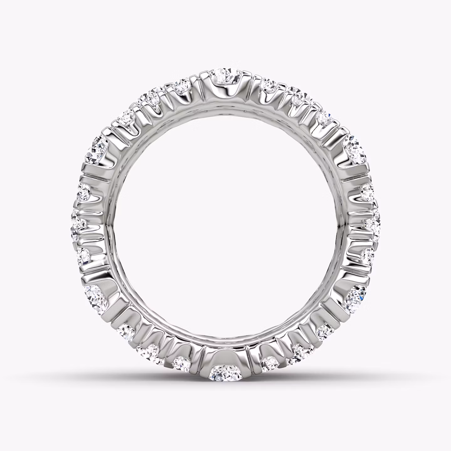Multi Row Pavé Ring | Round Brilliant | 14k | White Gold | diamondCount: 3