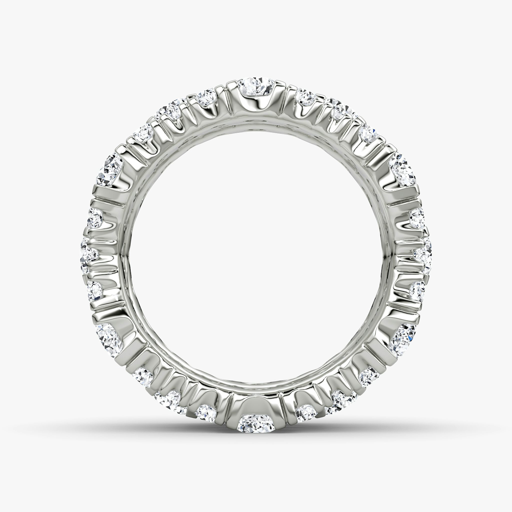 Multi Row Pavé Ring | Round Brilliant | 14k | White Gold | diamondCount: 3