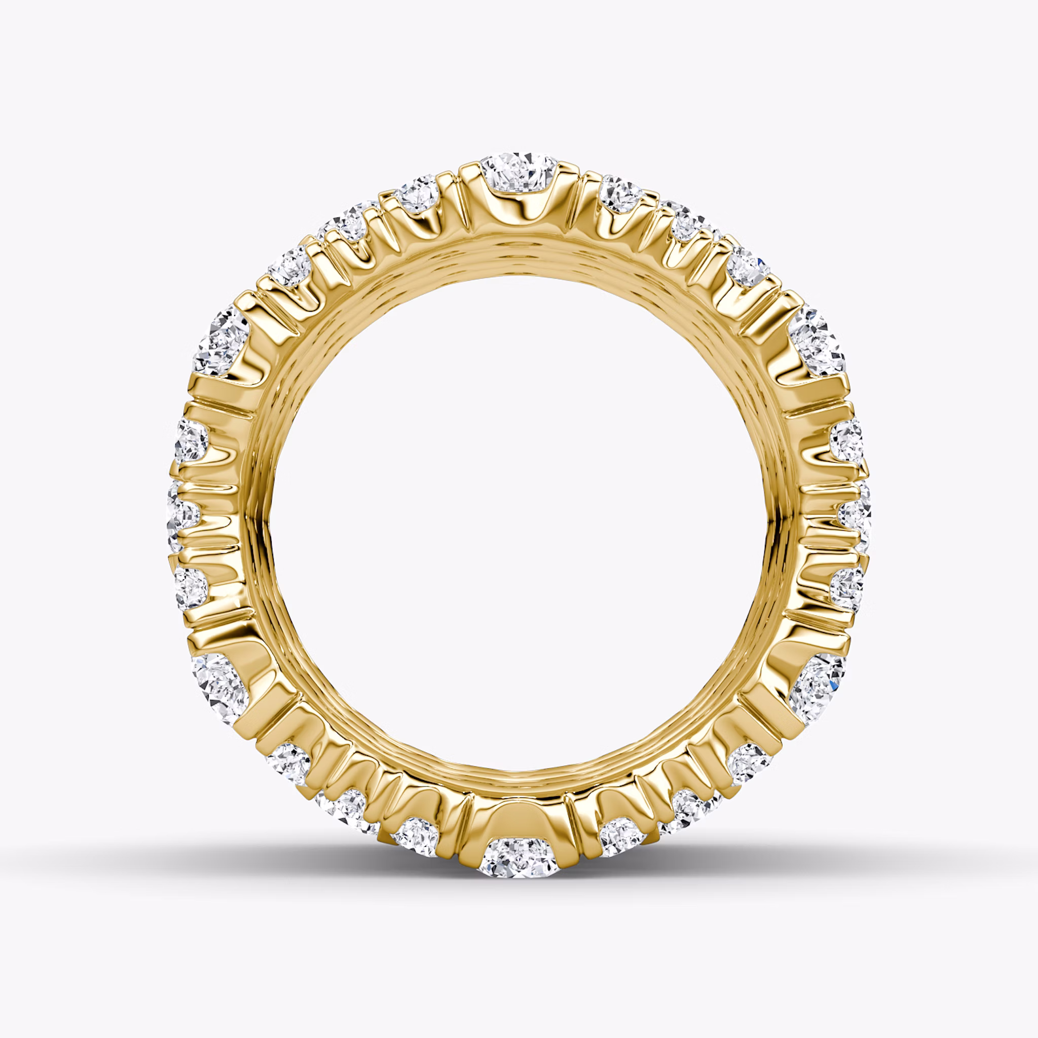 Multi Row Pavé Ring | Round Brilliant | 14k | Yellow Gold | diamondCount: 5
