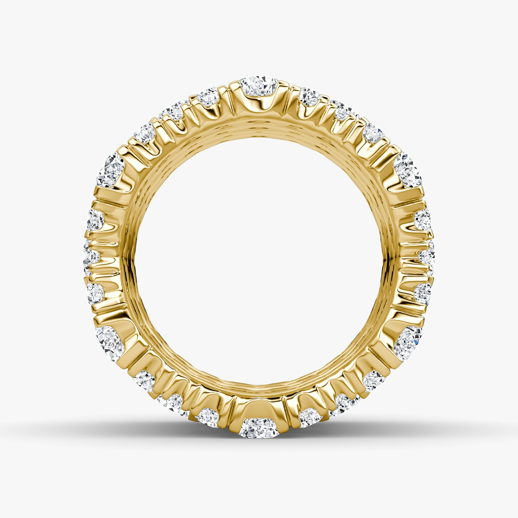 Multi Row Pavé Ring | Round Brilliant | 14k | Yellow Gold | diamondCount: 5