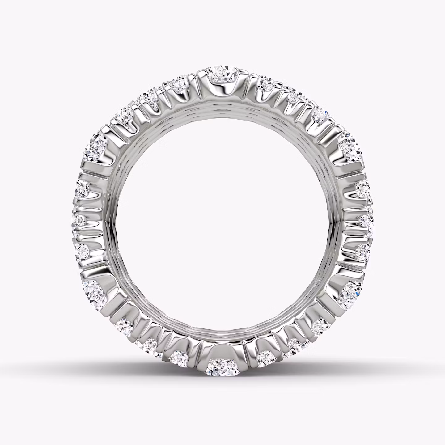 Multi Row Pavé Ring | Round Brilliant | 14k | White Gold | diamondCount: 5