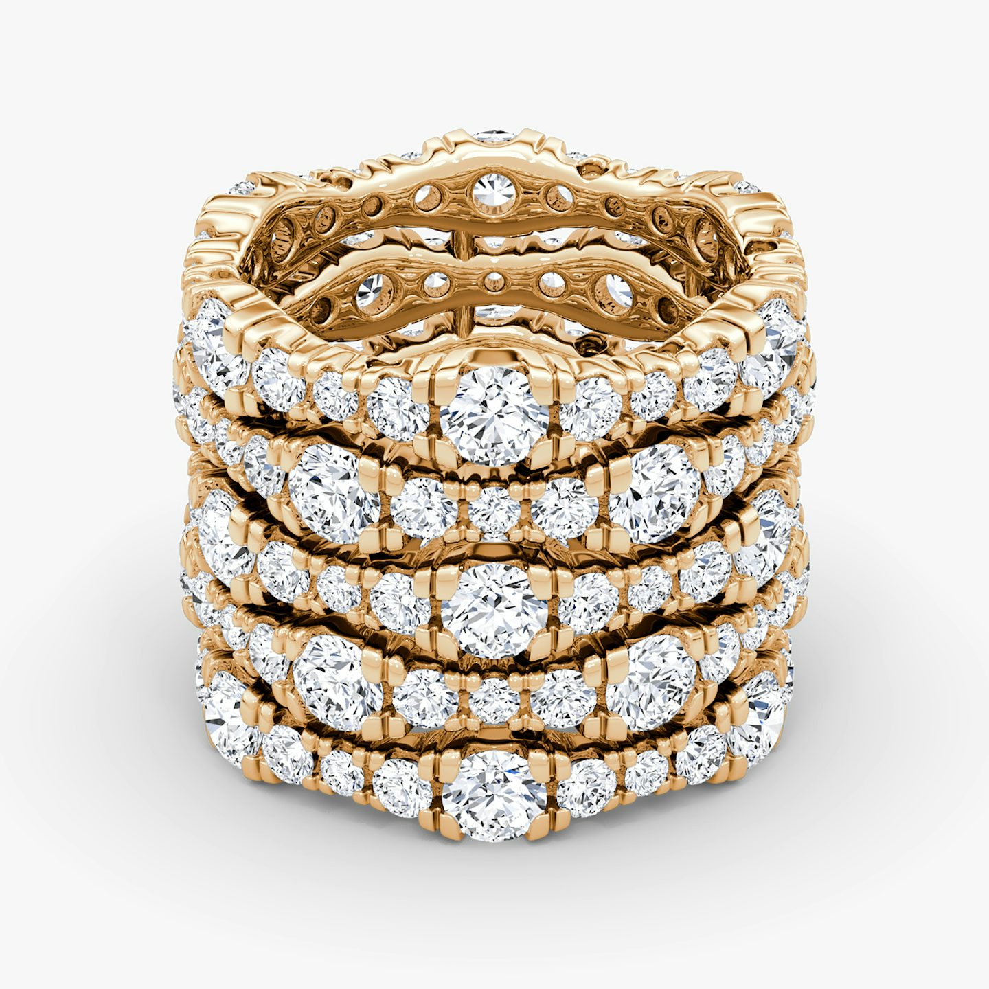 Multi Row Pavé Ring | Round Brilliant | 14k | Rose Gold | diamondCount: 5