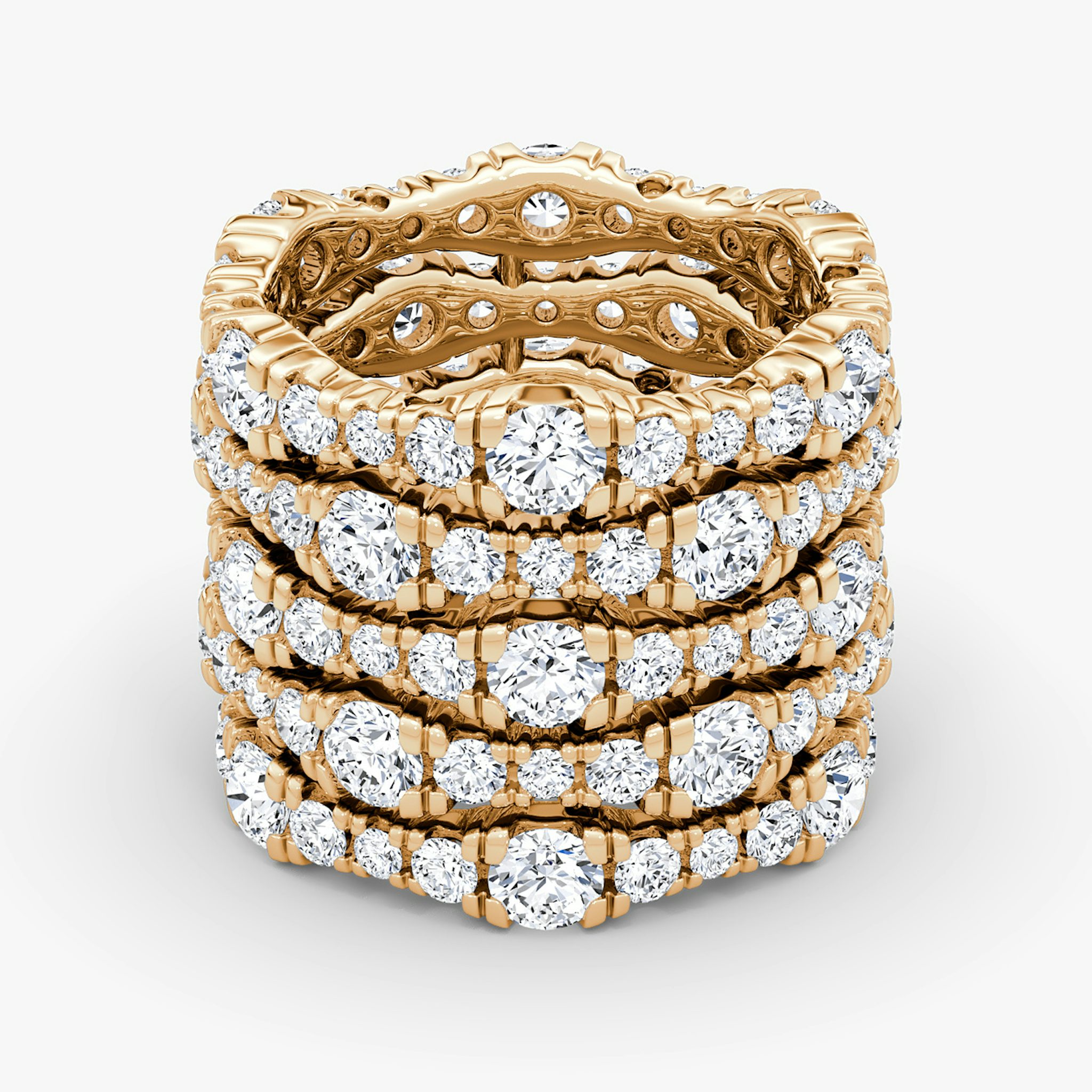 Multi Row Pavé Ring | Round Brilliant | 14k | Rose Gold | diamondCount: 5