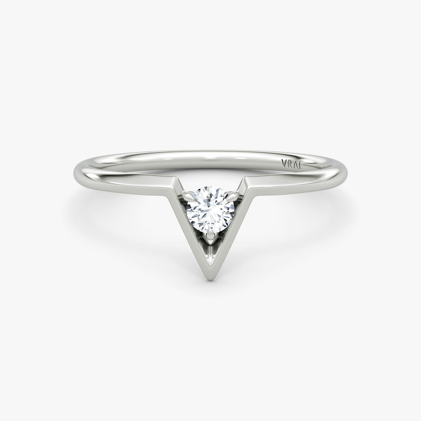 VRAI V Solitaire Ring | Round Brilliant | Sterling Silver | caratWeight: 0.10ct