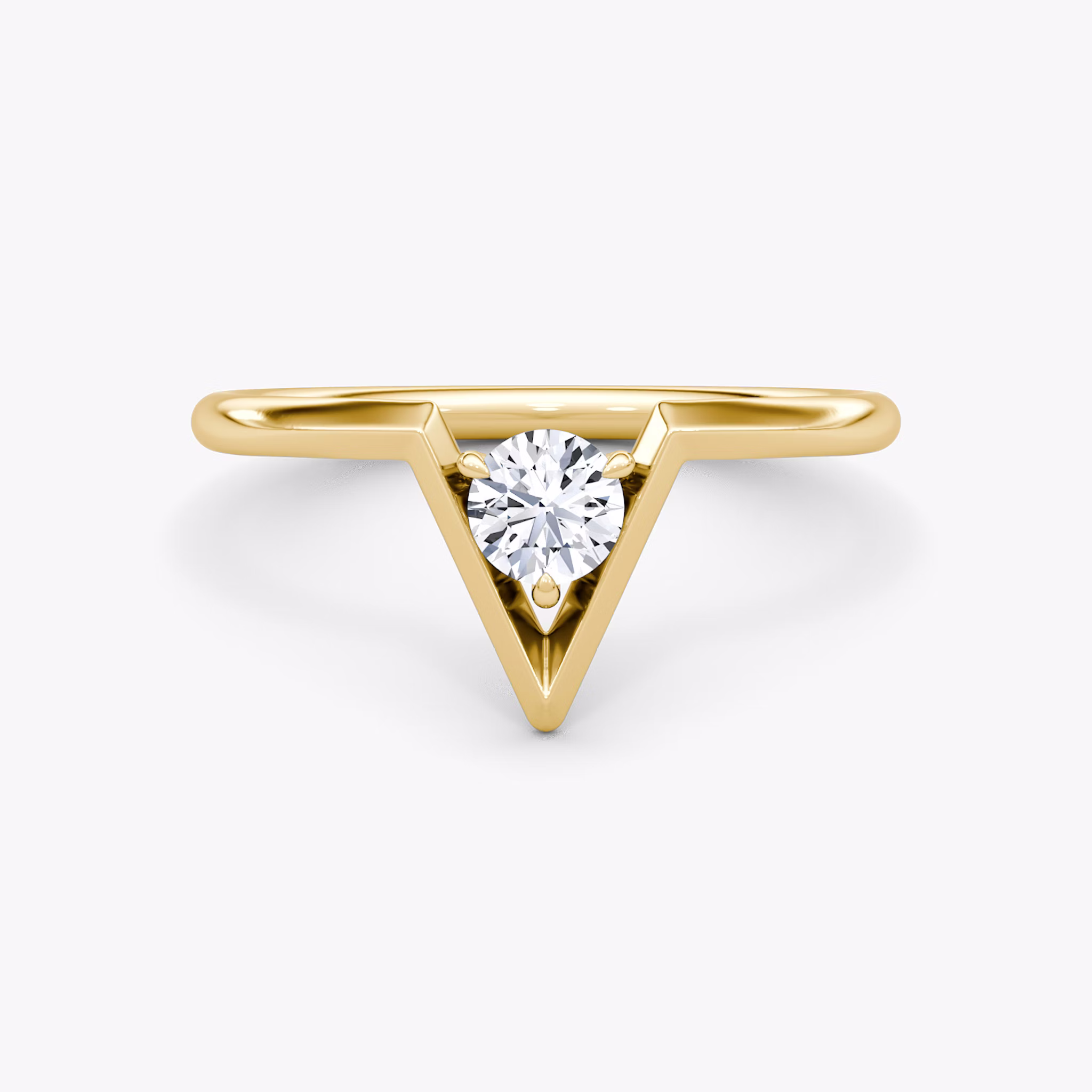 VRAI V Solitaire Ring | Round Brilliant | 14k | Yellow Gold | caratWeight: 0.25ct