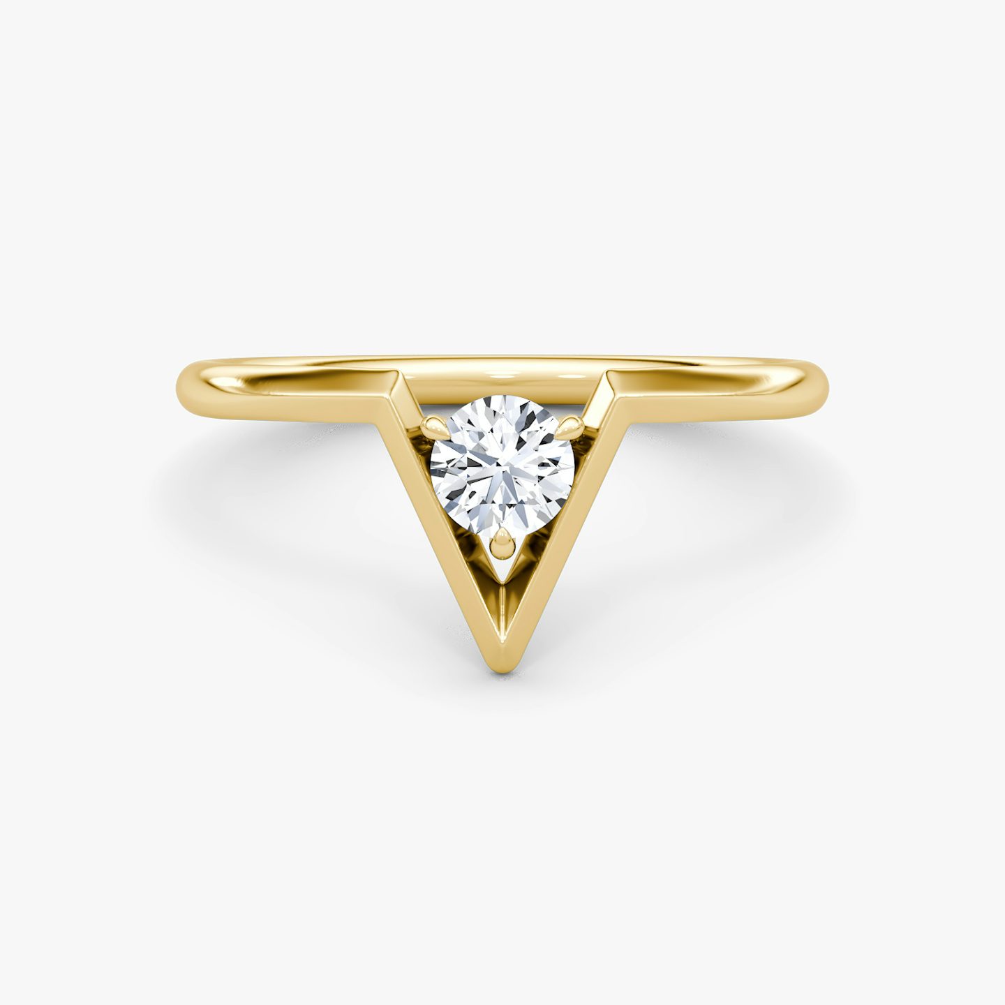 VRAI V Solitaire Ring | Round Brilliant | 14k | Yellow Gold | caratWeight: 0.25ct