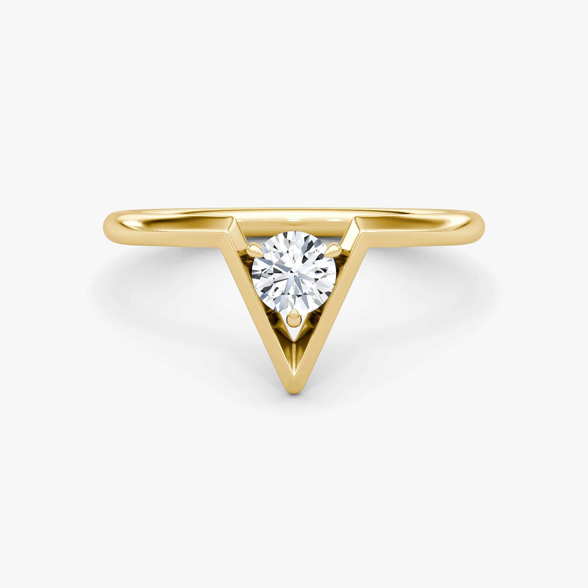 VRAI V Solitaire Ring | Round Brilliant | 14k | Yellow Gold | caratWeight: 0.25ct