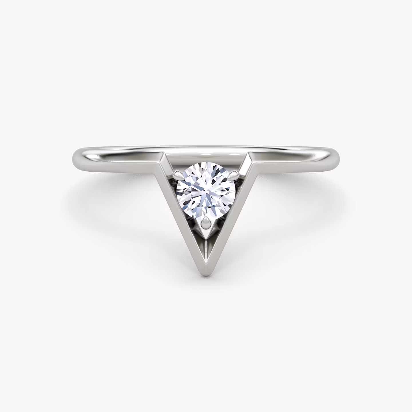 VRAI V Solitaire Ring Round Brilliant | Sterling Silver