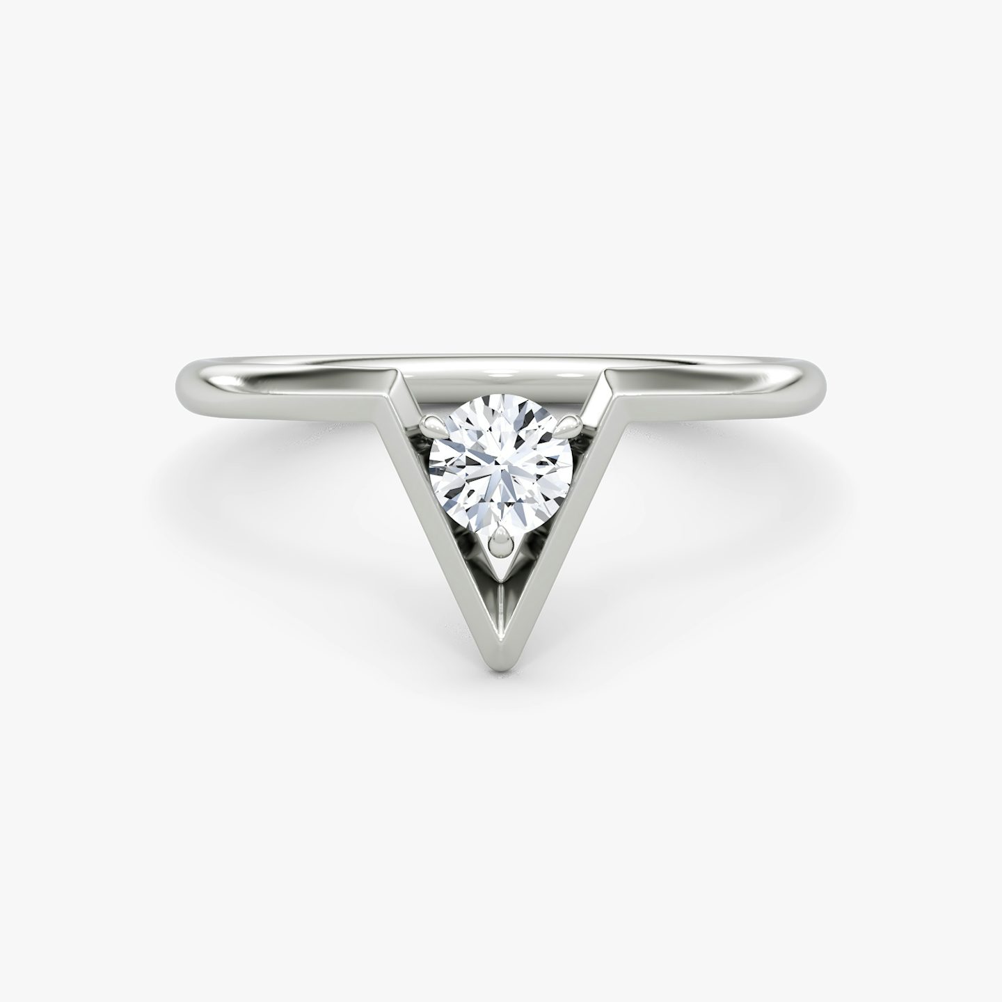 VRAI V Solitaire Ring | Round Brilliant | Sterling Silver | caratWeight: 0.25ct