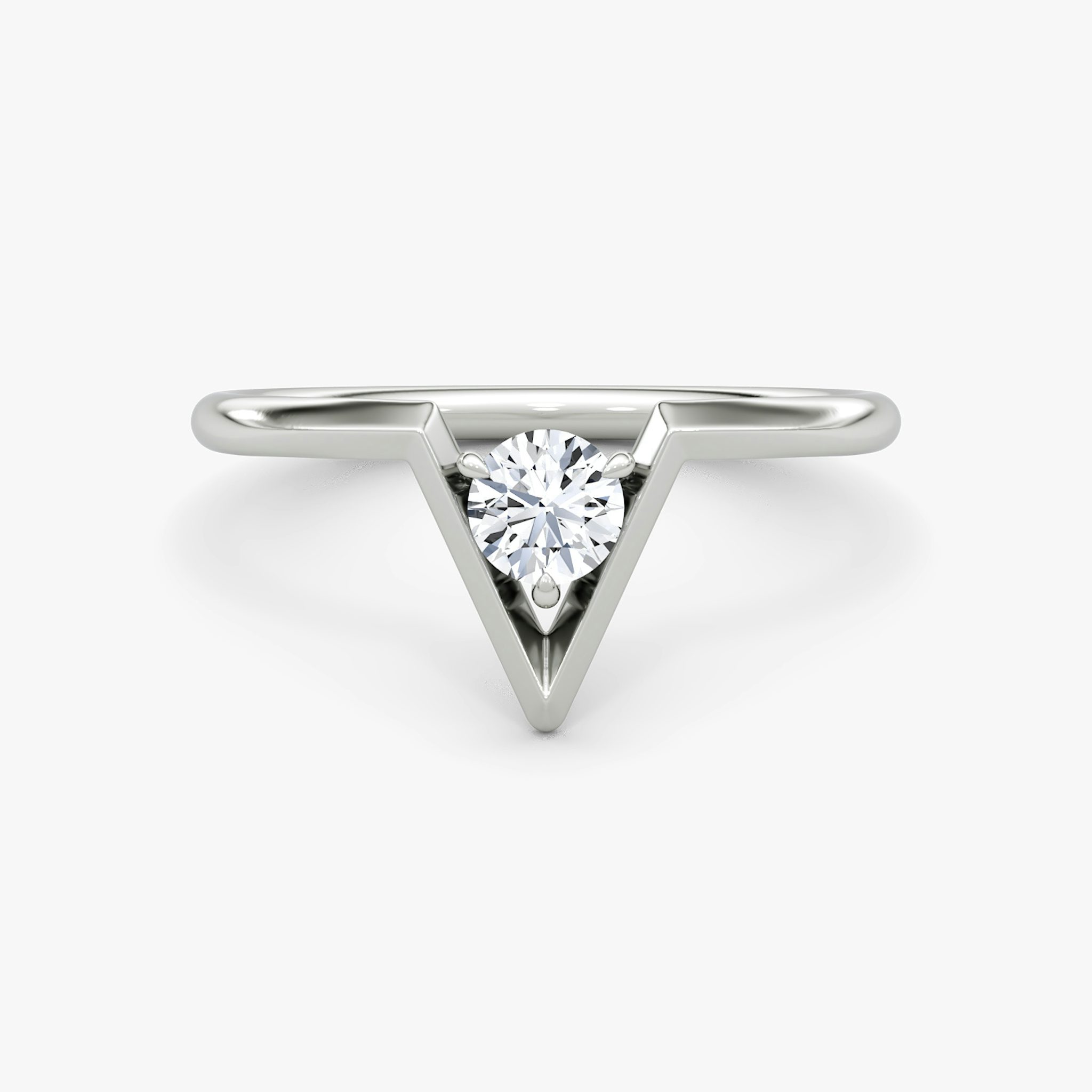 VRAI V Solitaire Ring | Round Brilliant | 14k | White Gold | caratWeight: 0.25ct