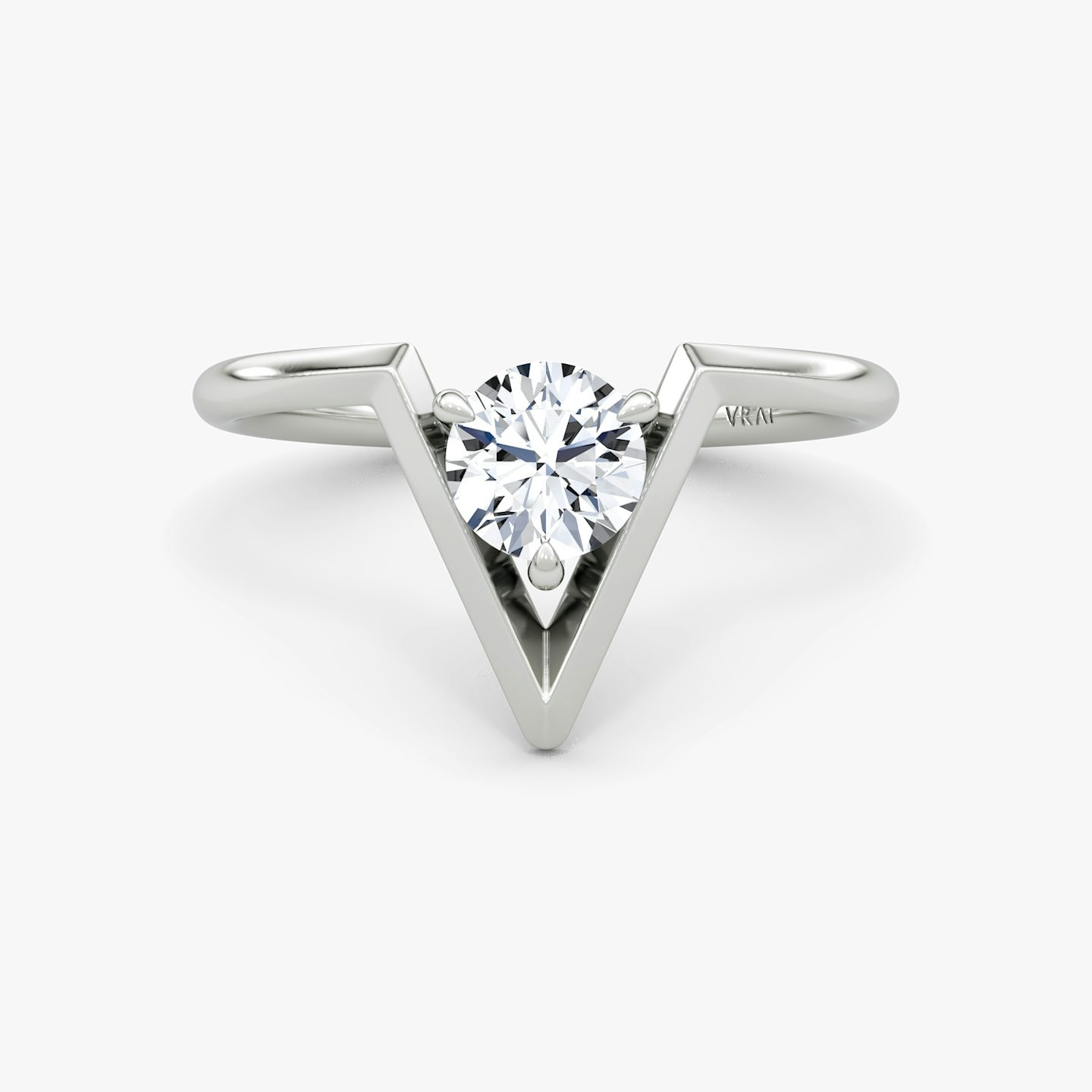 VRAI V Solitaire Ring | Round Brilliant | 14k | White Gold | caratWeight: 0.50ct