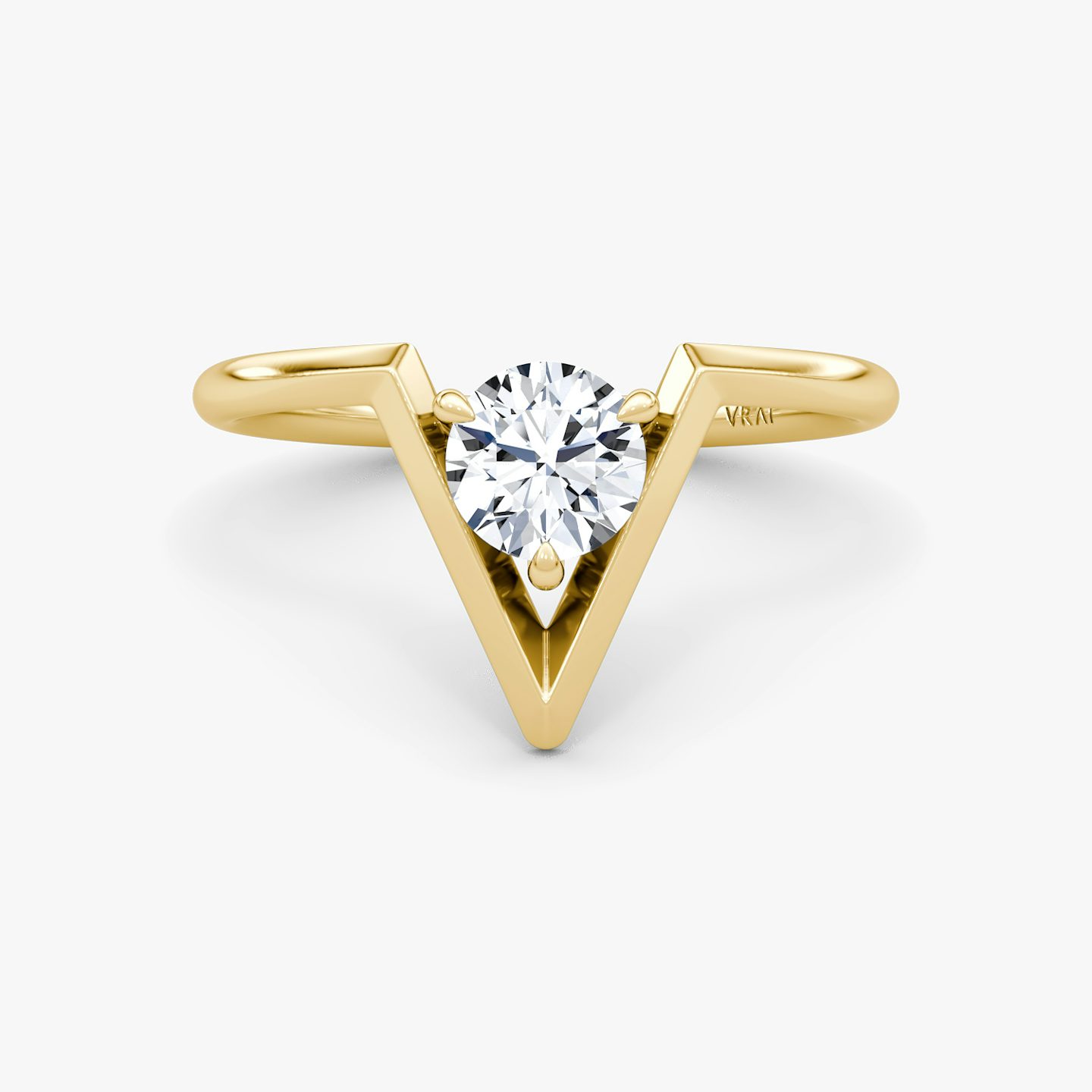VRAI V Solitaire Ring | Round Brilliant | 14k | Yellow Gold | caratWeight: 0.50ct