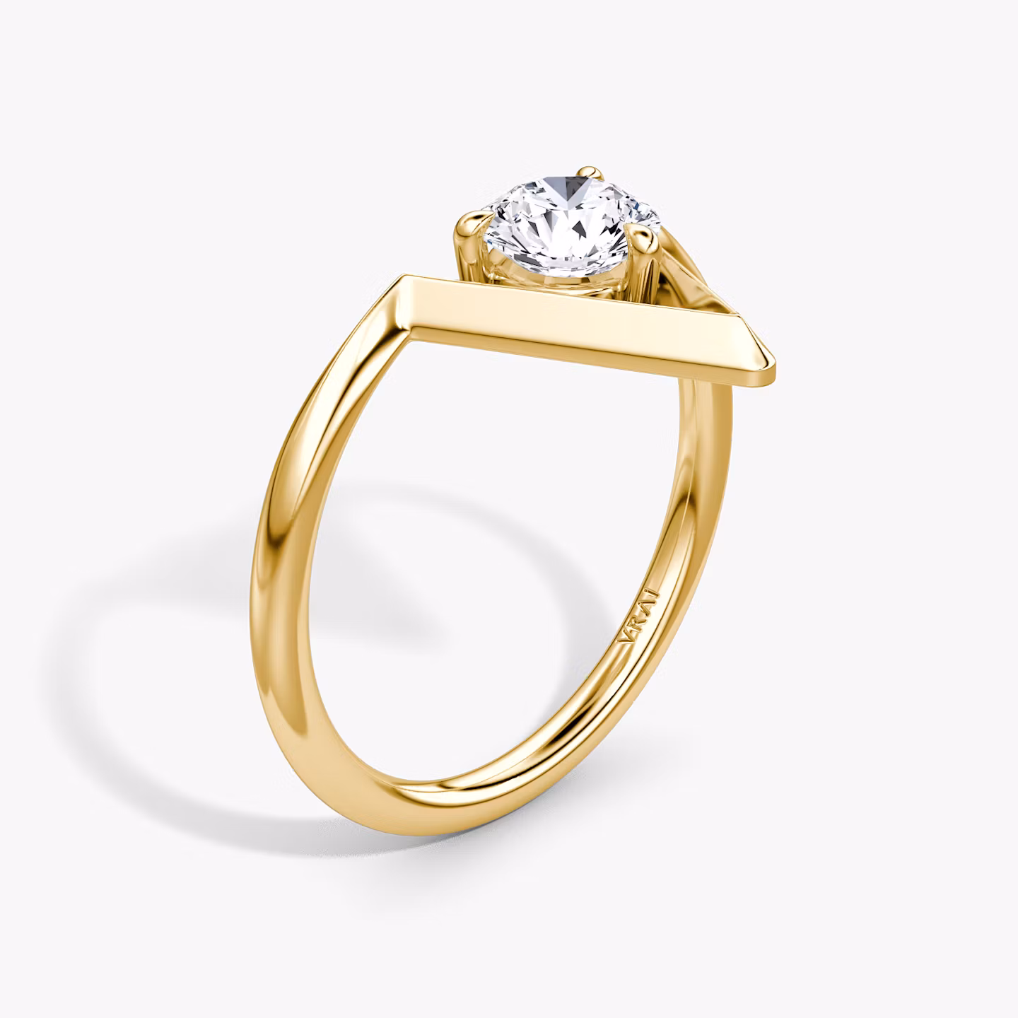 VRAI V Solitaire Ring | Round Brilliant | 14k | Yellow Gold | caratWeight: 0.50ct