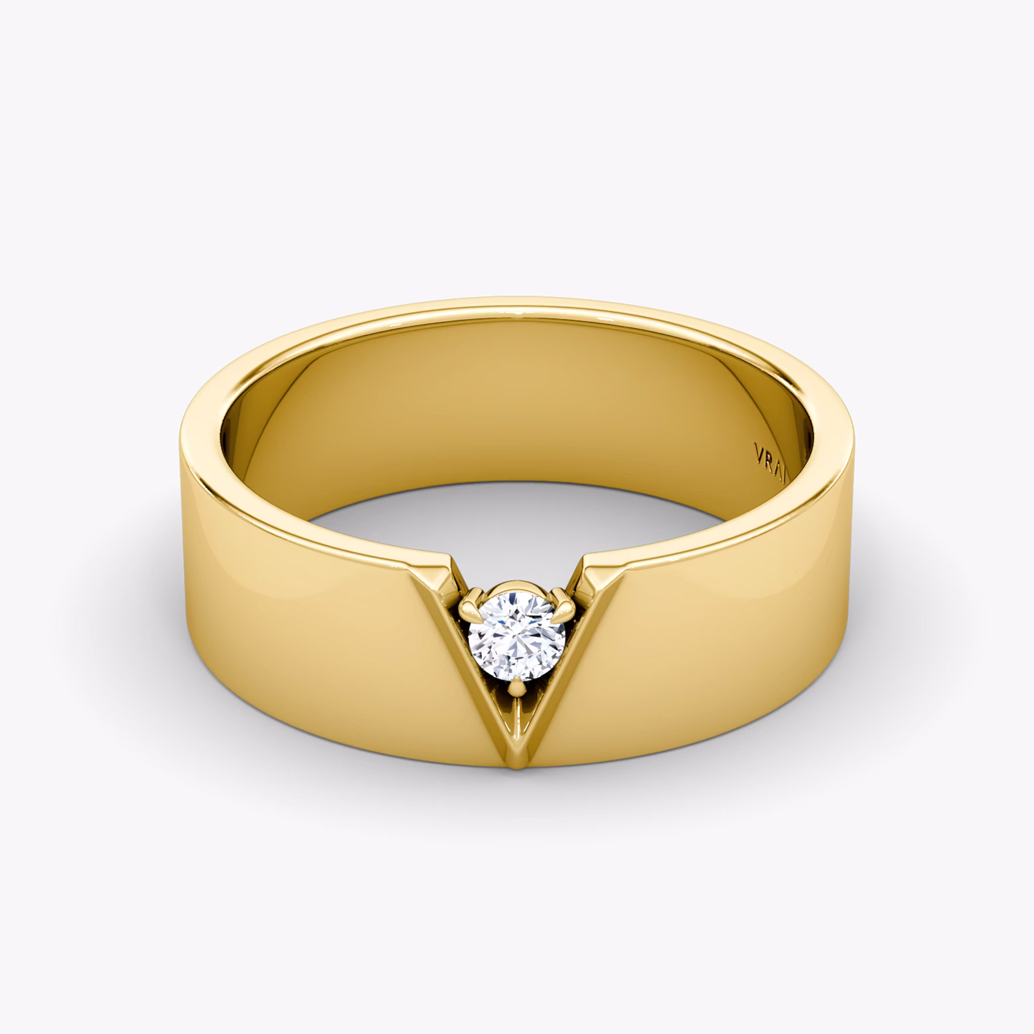VRAI V Inlay Ring Rund | Yellow Gold