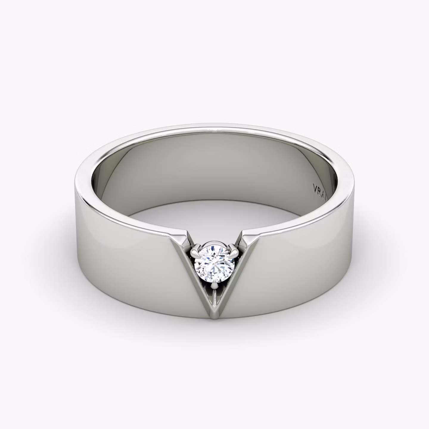 VRAI V Inlay Band Round Brilliant | White Gold
