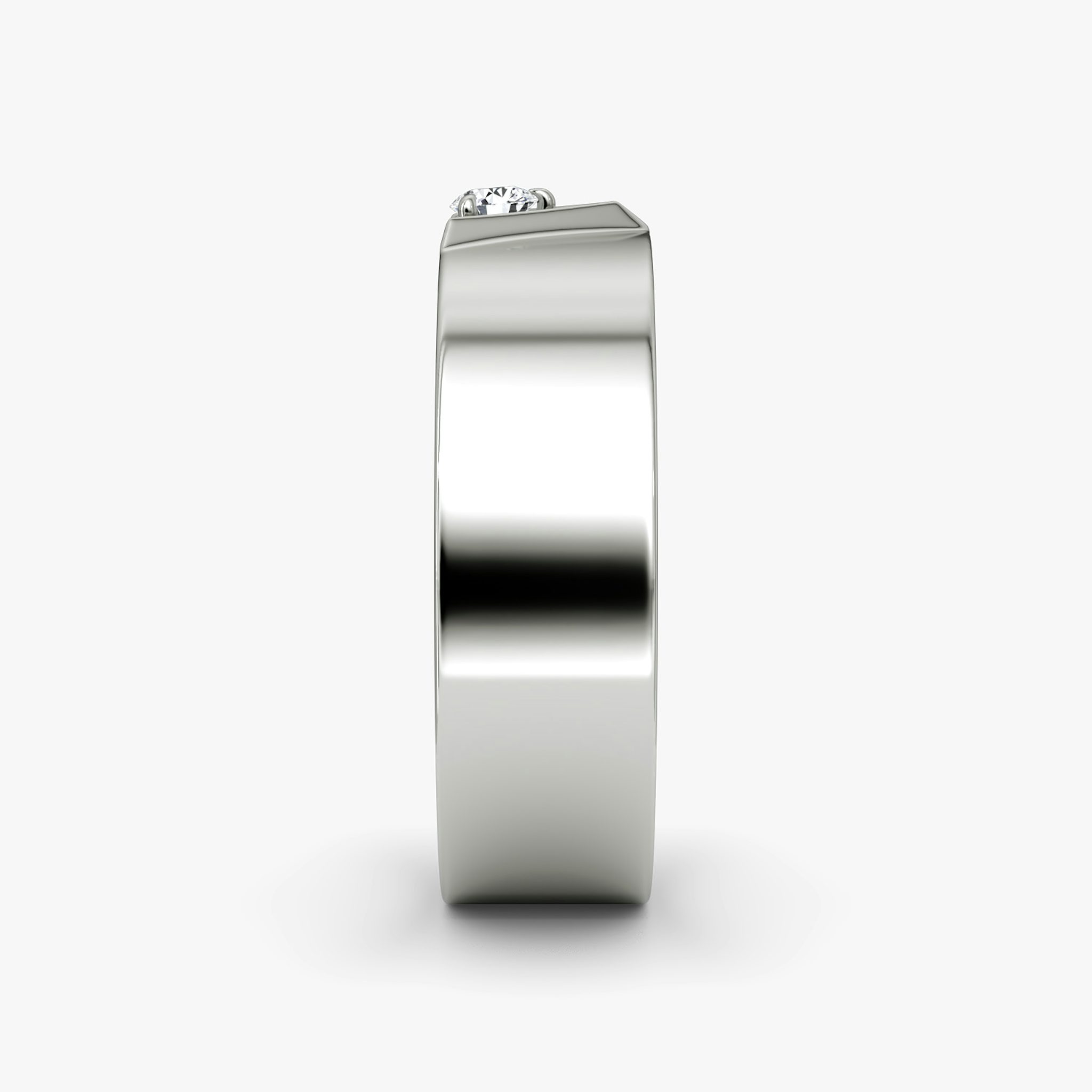VRAI V Inlay Band | Round Brilliant | 14k | White Gold