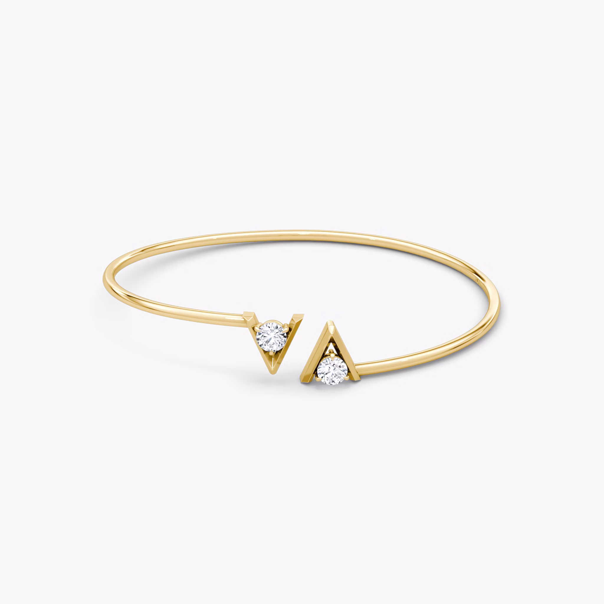 VRAI V Brazalete Flexible | Brillante | 14k | Oro amarillo | size: Medium