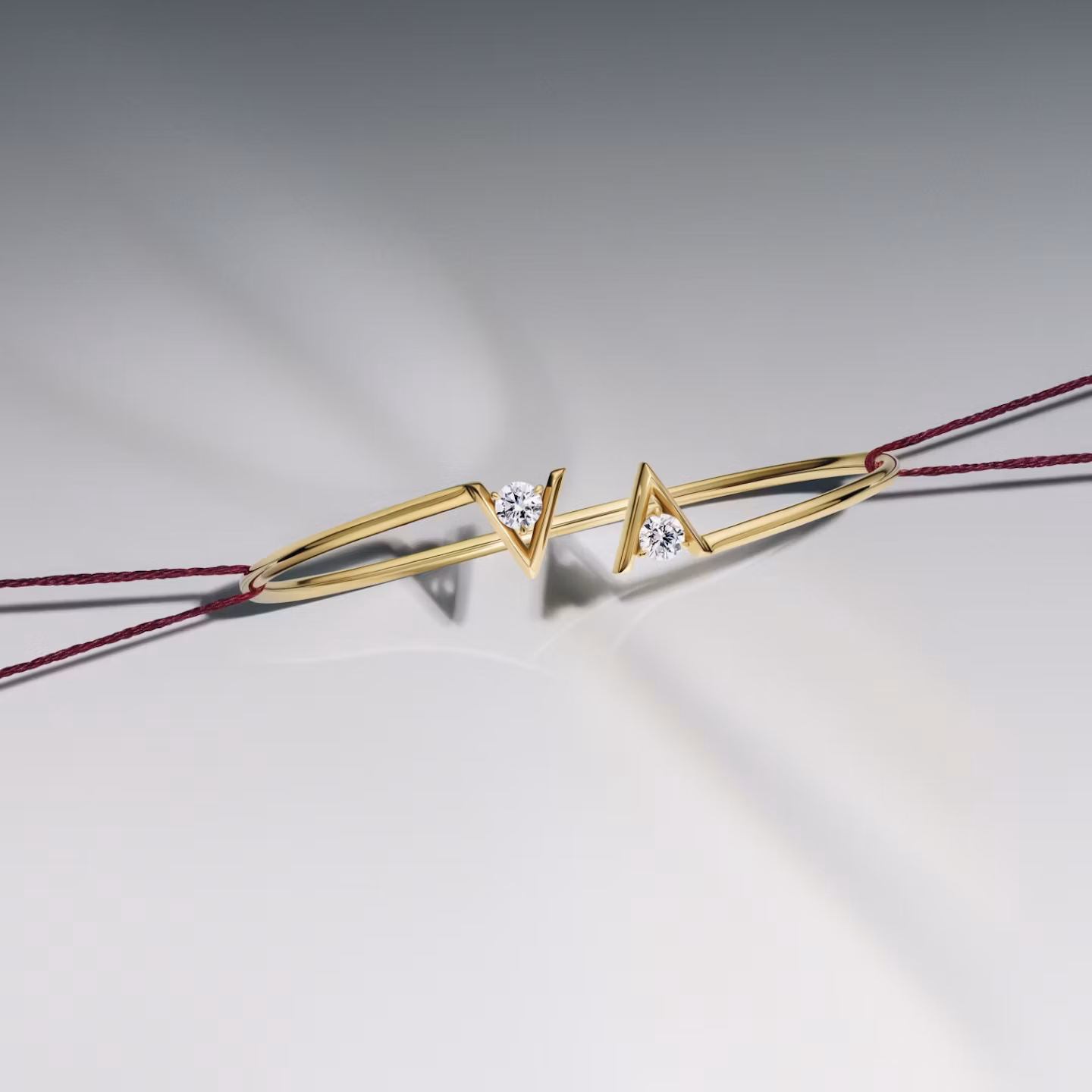 VRAI V Brazalete Flexible | Brillante | 14k | Oro blanco | size: Medium