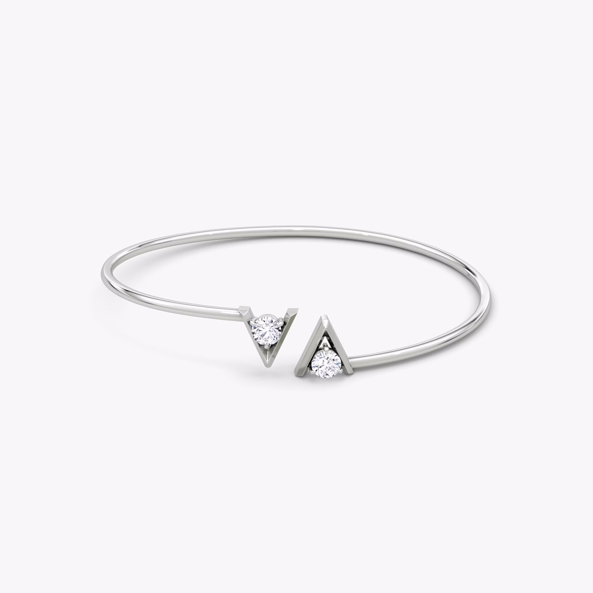 VRAI V Brazalete Flexible | Brillante | 14k | Oro blanco | size: Medium