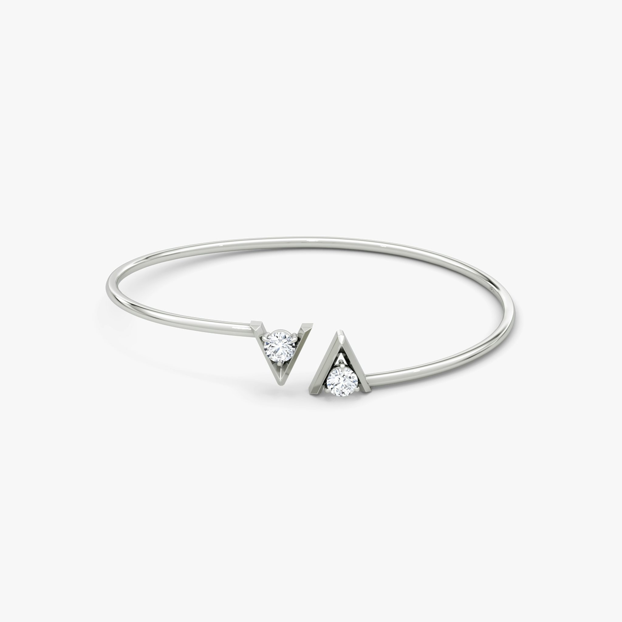 VRAI V Brazalete Flexible | Brillante | 14k | Oro blanco | size: Medium