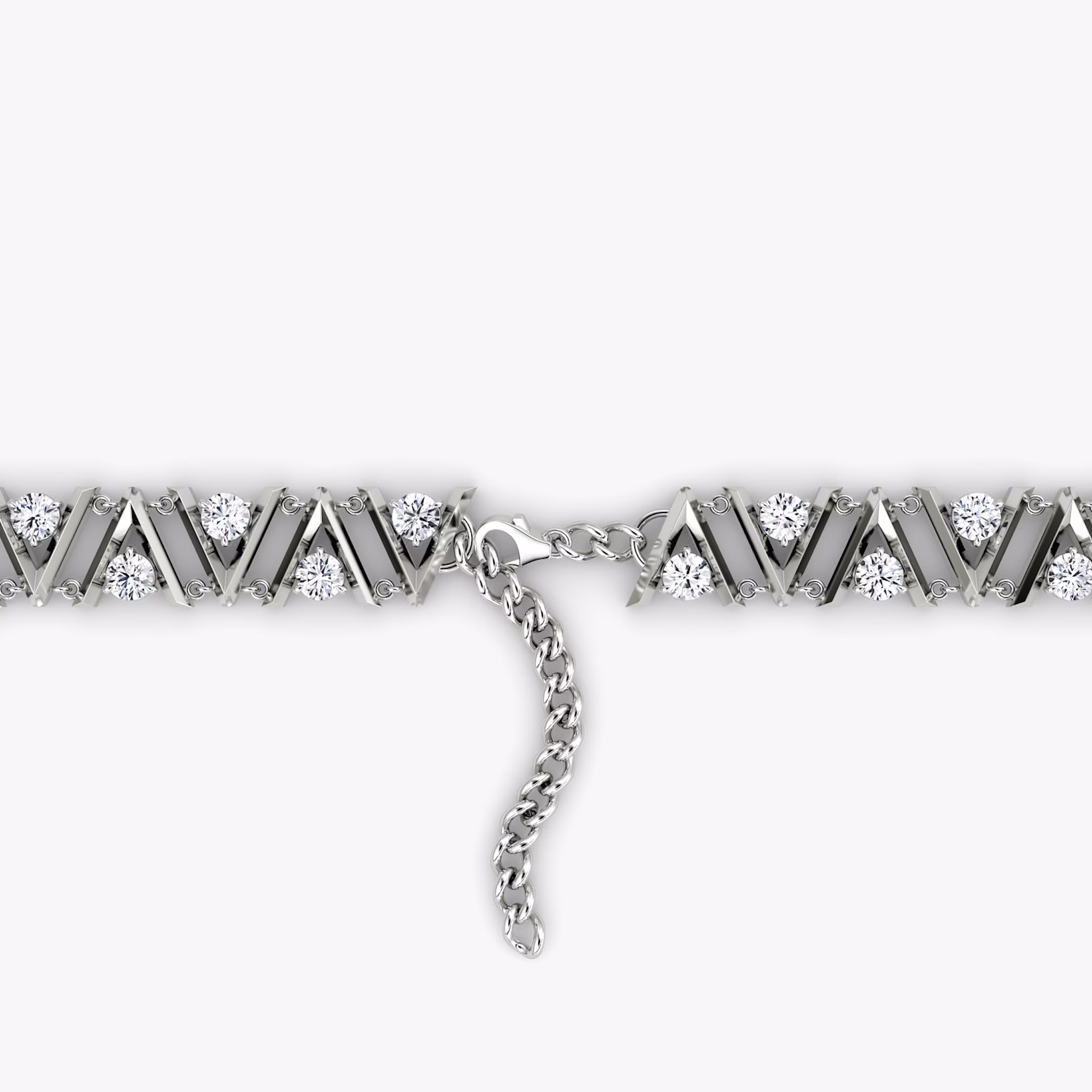 VRAI V Tennis Choker | 14k | White Gold | chainLength: 15