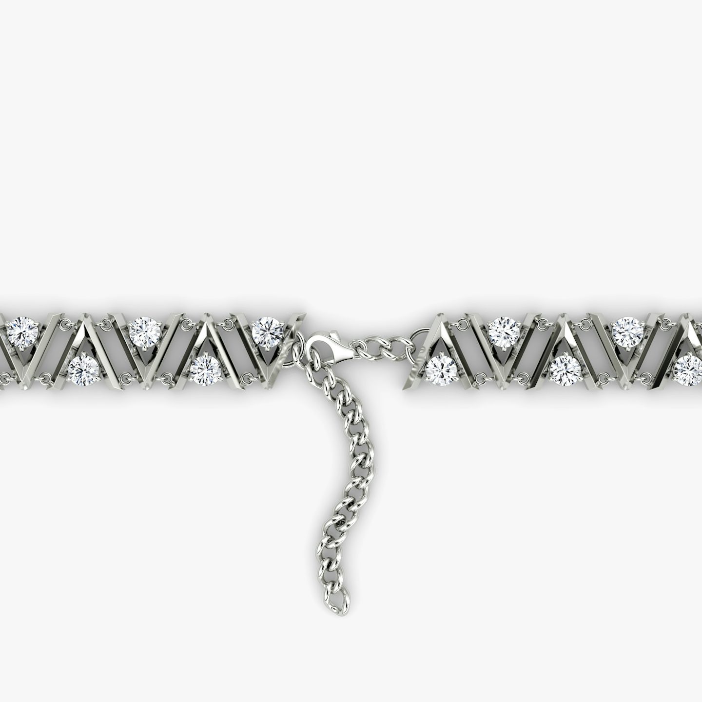 VRAI V Tennis Choker | 14k | White Gold | chainLength: 15