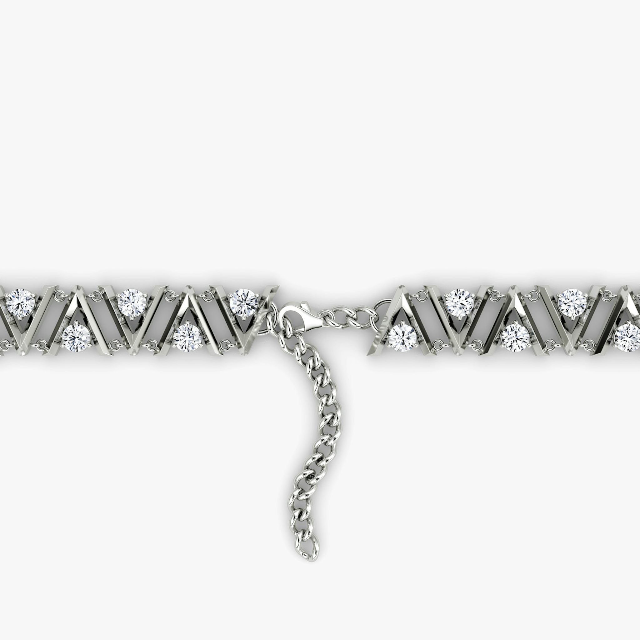 VRAI V Tennis Choker | 14k | White Gold | chainLength: 15